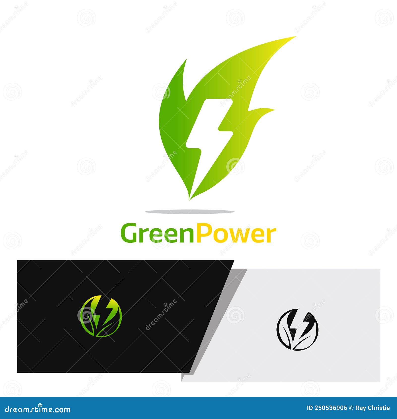 Leaf Logo with Lightning Bolt Stock Vector Illustration of leaf