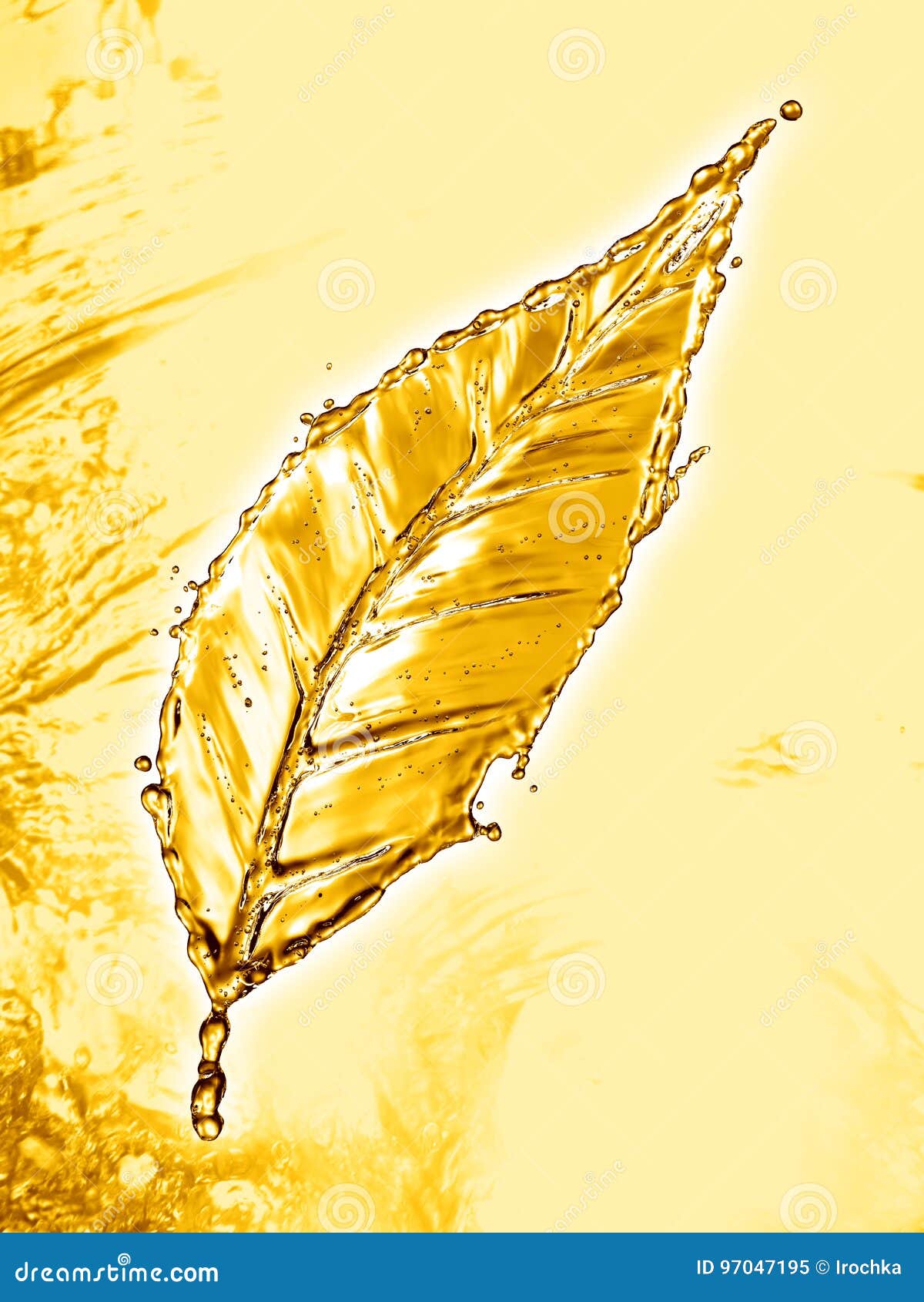 leaf made of water splash gold color
