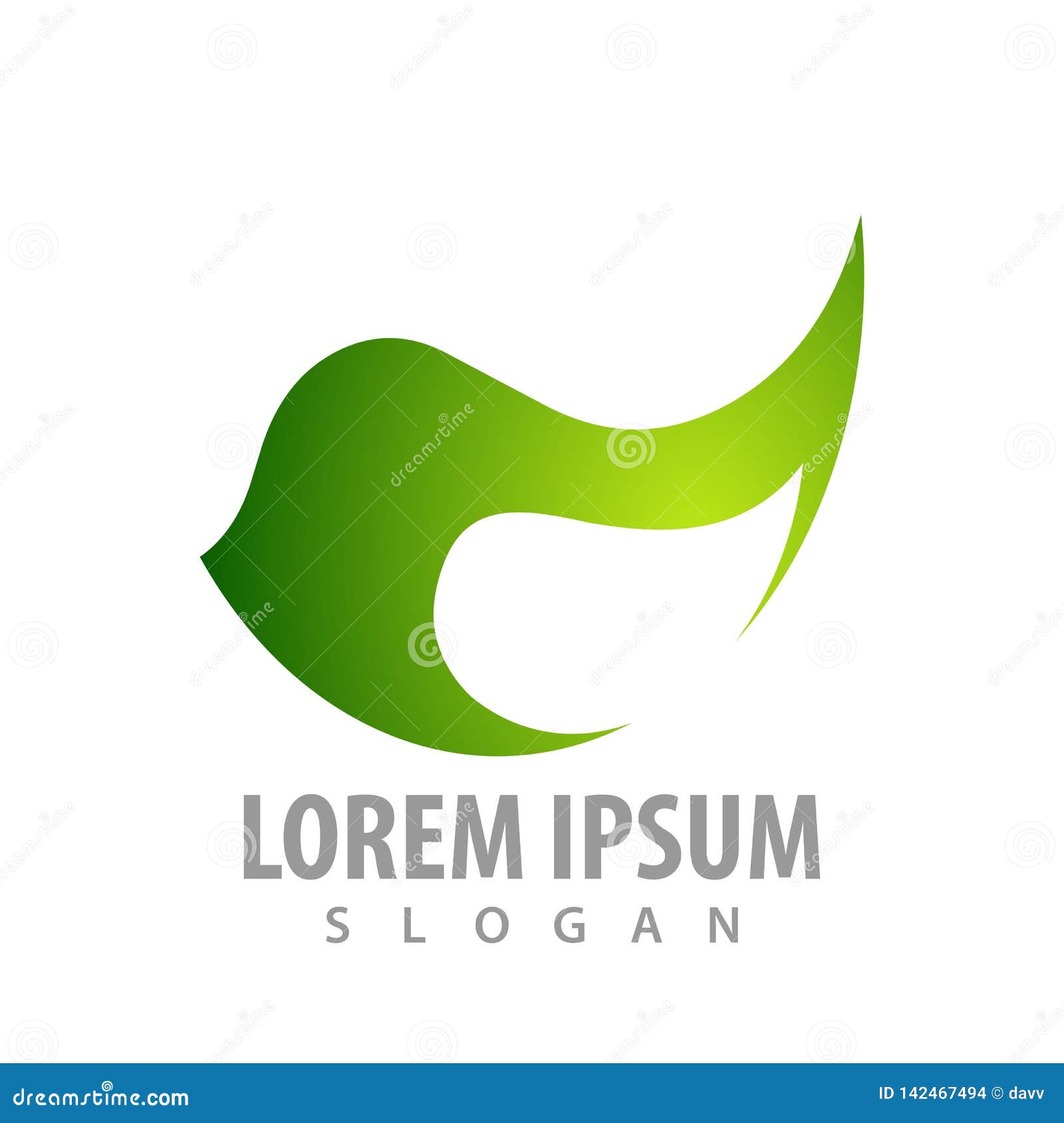 leaf nature like bird concept .  graphic template  
