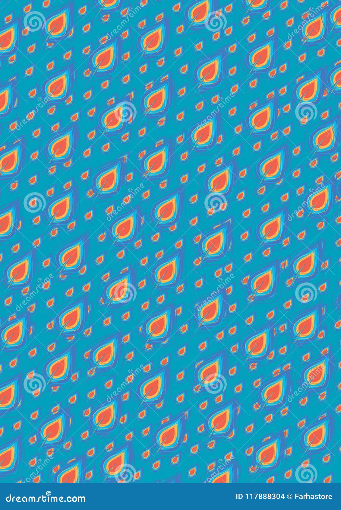 leaf pattern  on blue background