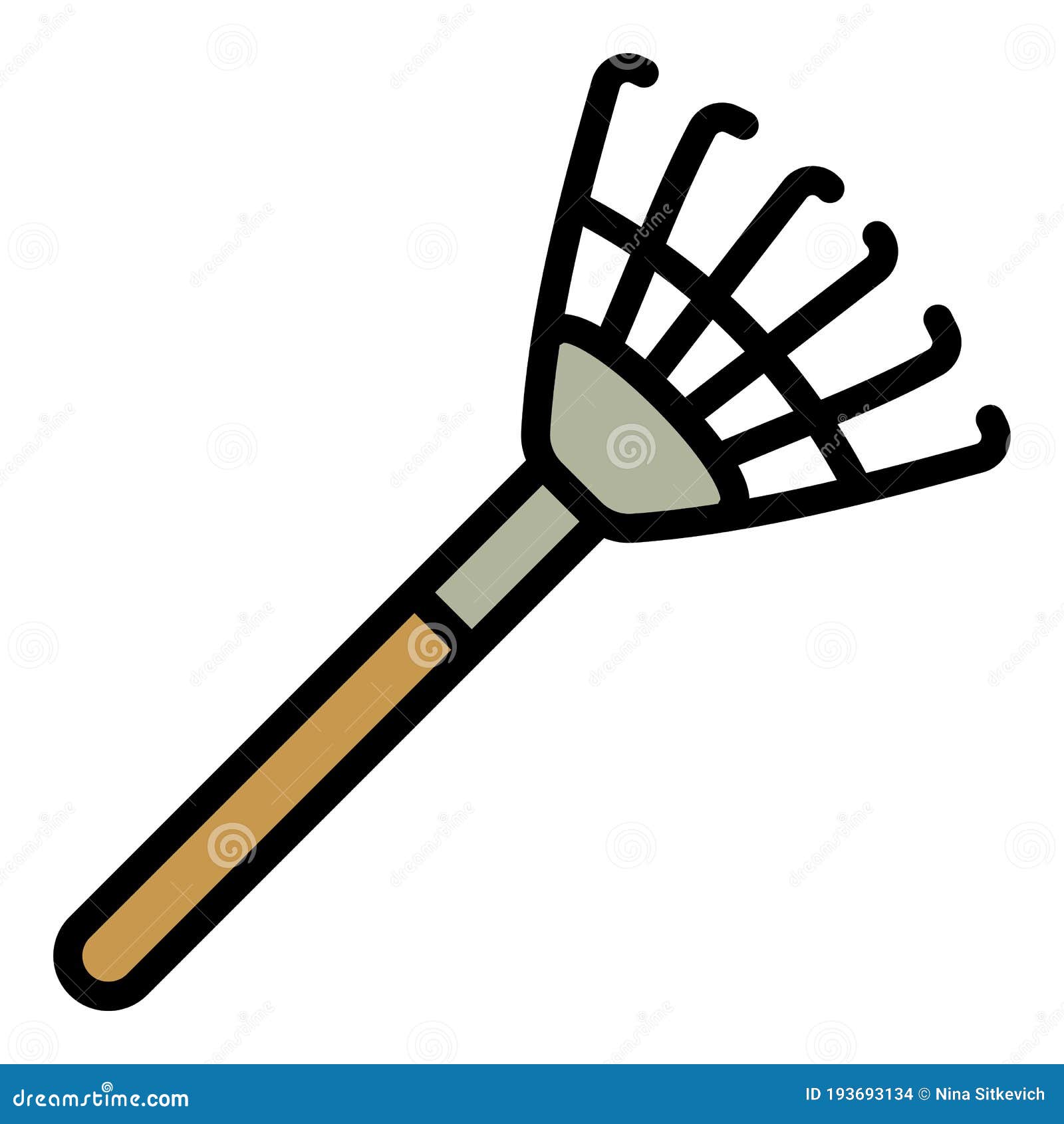 Leaf Rake Icon, Outline Style Stock Vector - Illustration of grass ...