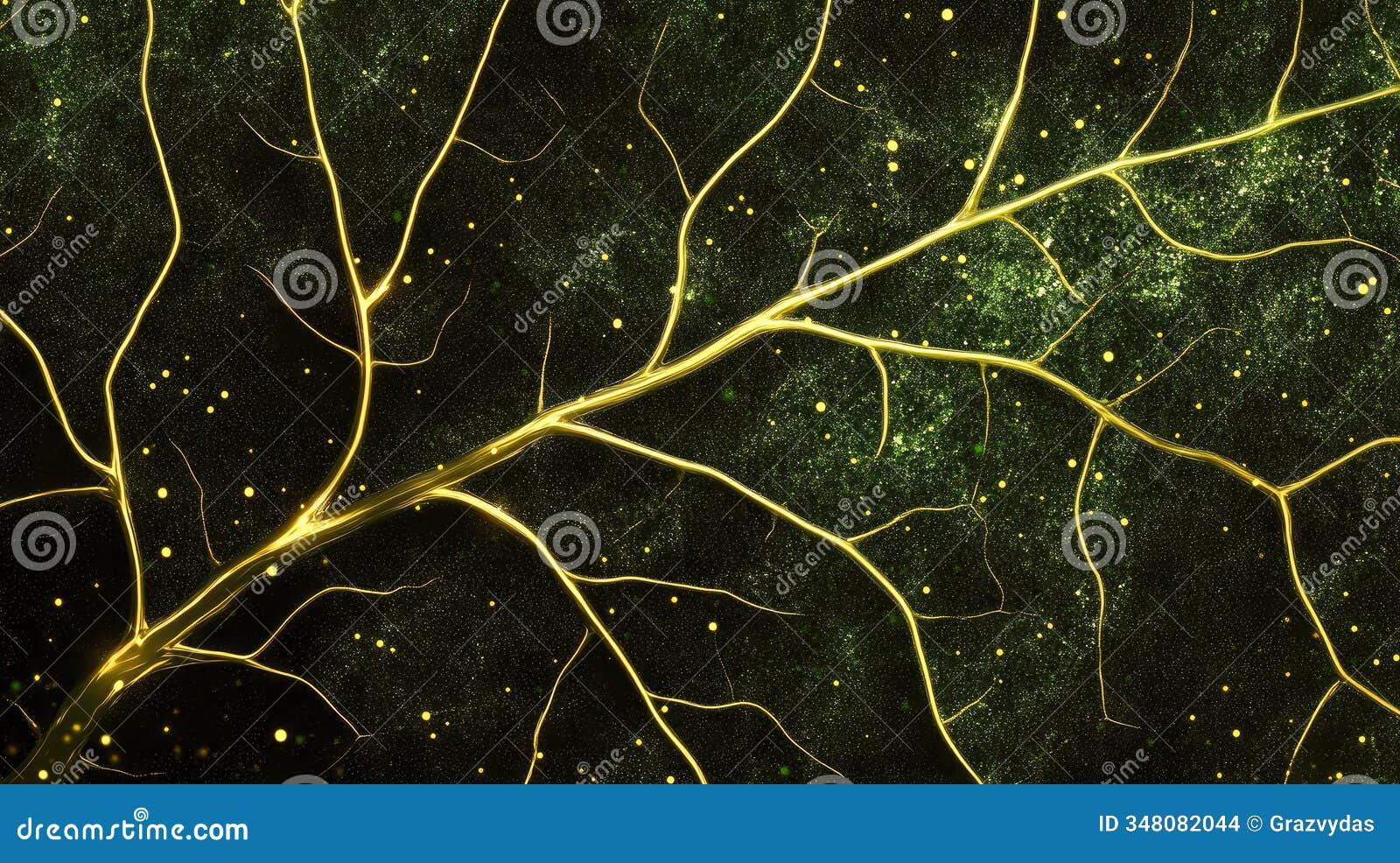 leaf texture backdrop with golden veins and golden glittering