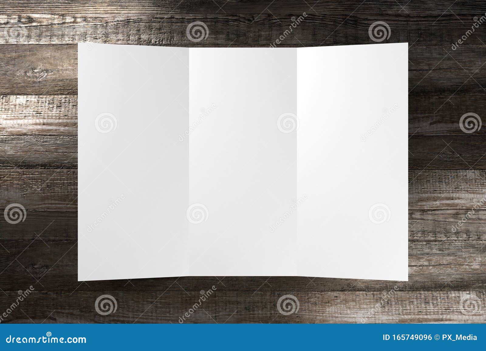 leaflet/ brochure/ leaflet mockup 3 x dl, 3 x 99x210 mm - 3d rendering