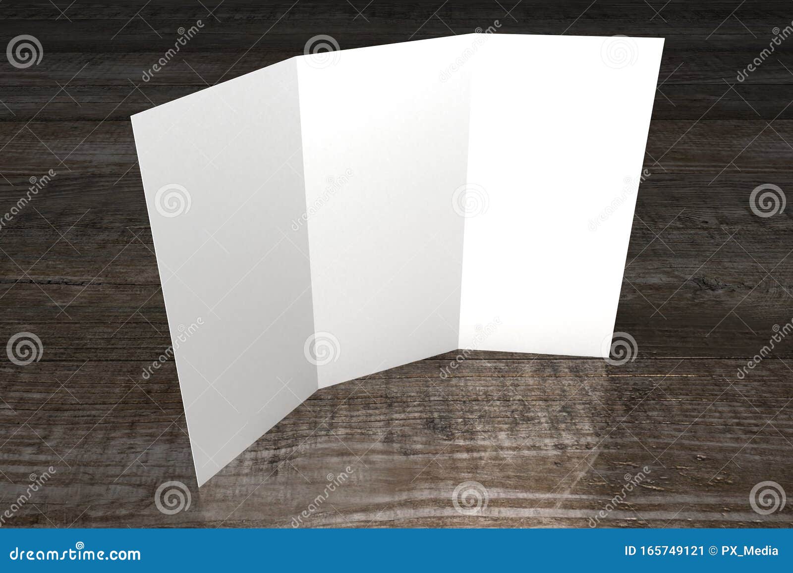 leaflet/ brochure/ leaflet mockup 3 x dl, 3 x 99x210 mm - 3d rendering