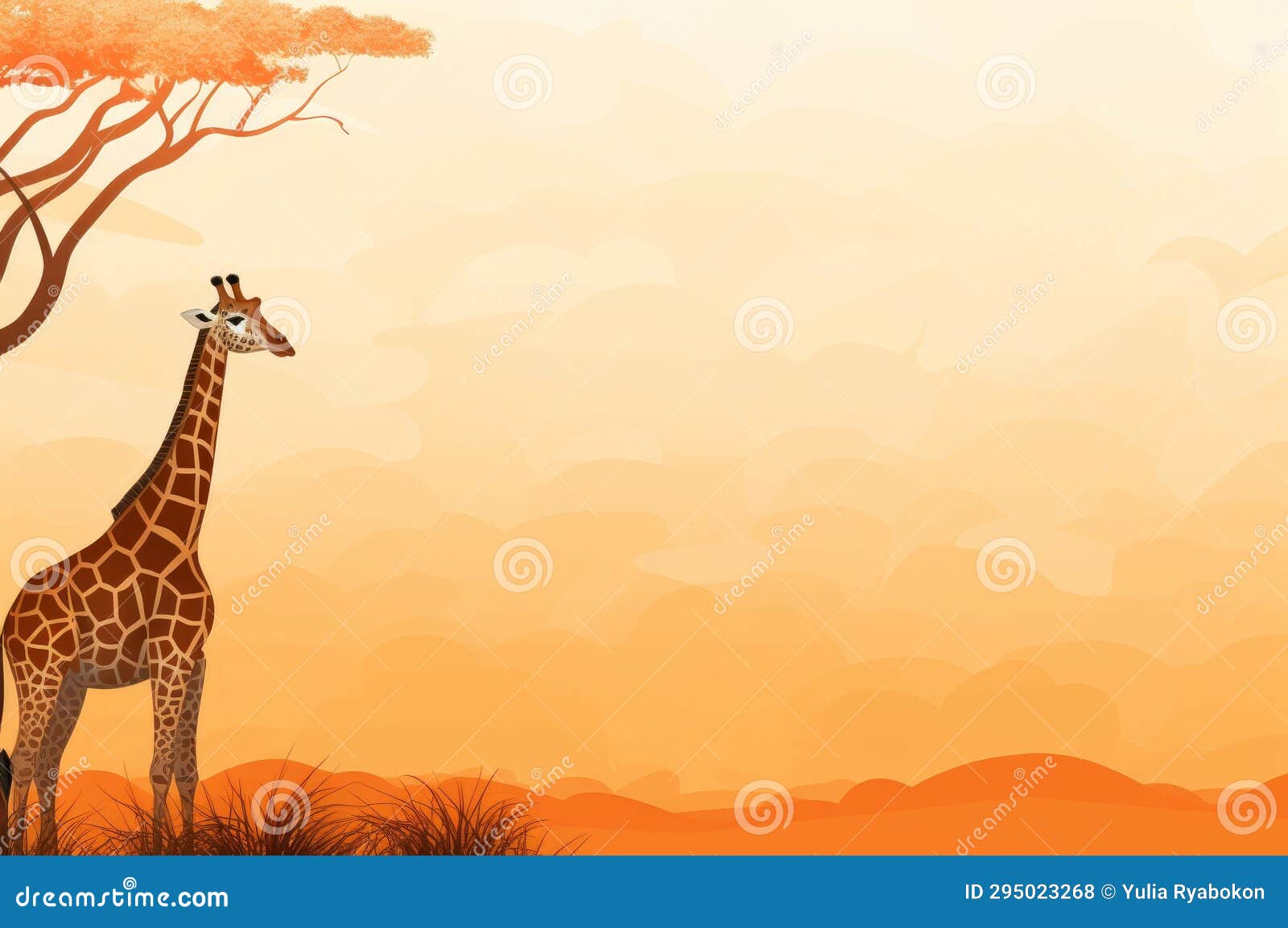 Giraffe In The African Savanna Stock Photography | CartoonDealer.com