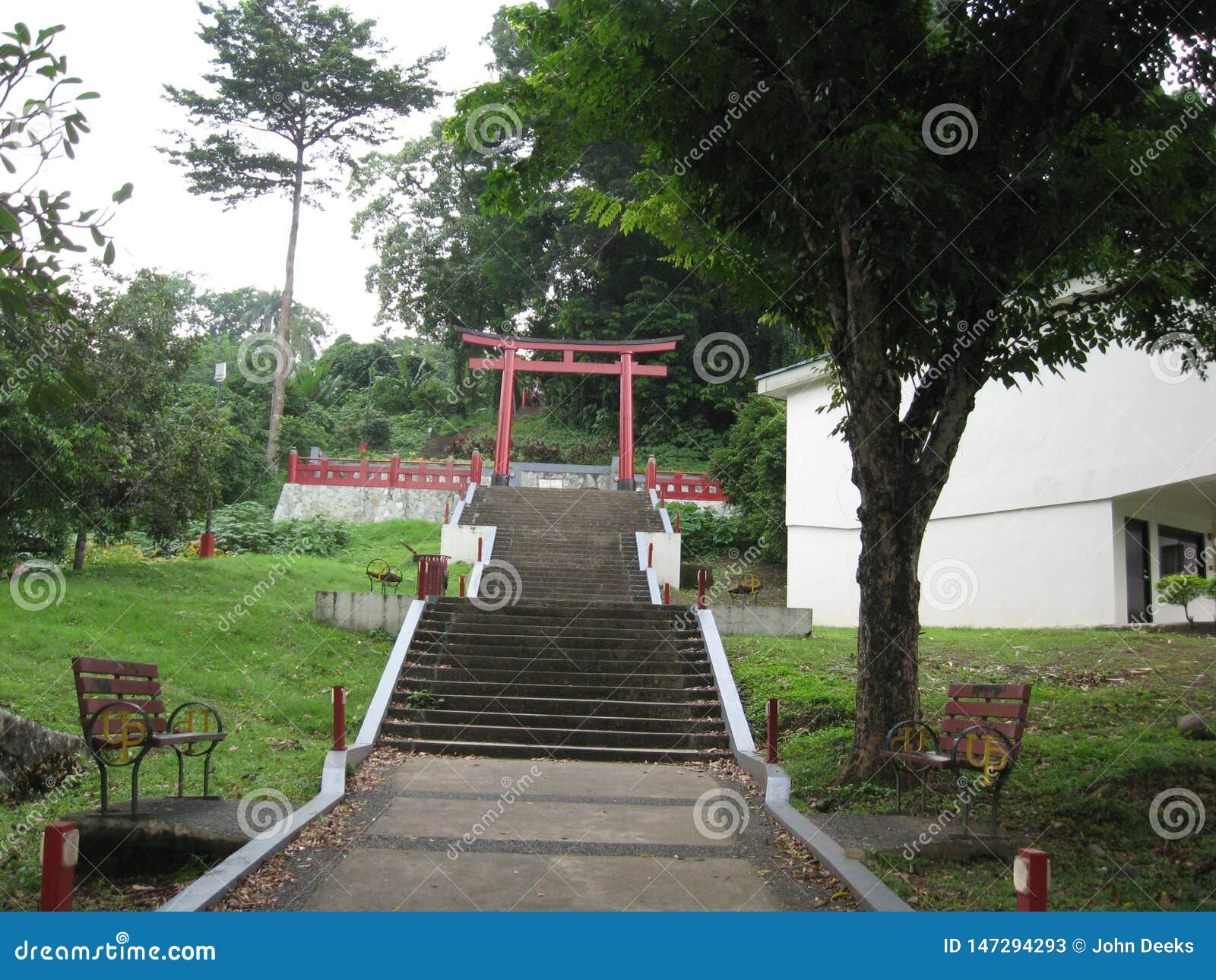 steps up to nihon koen near the university of los banos, philippines