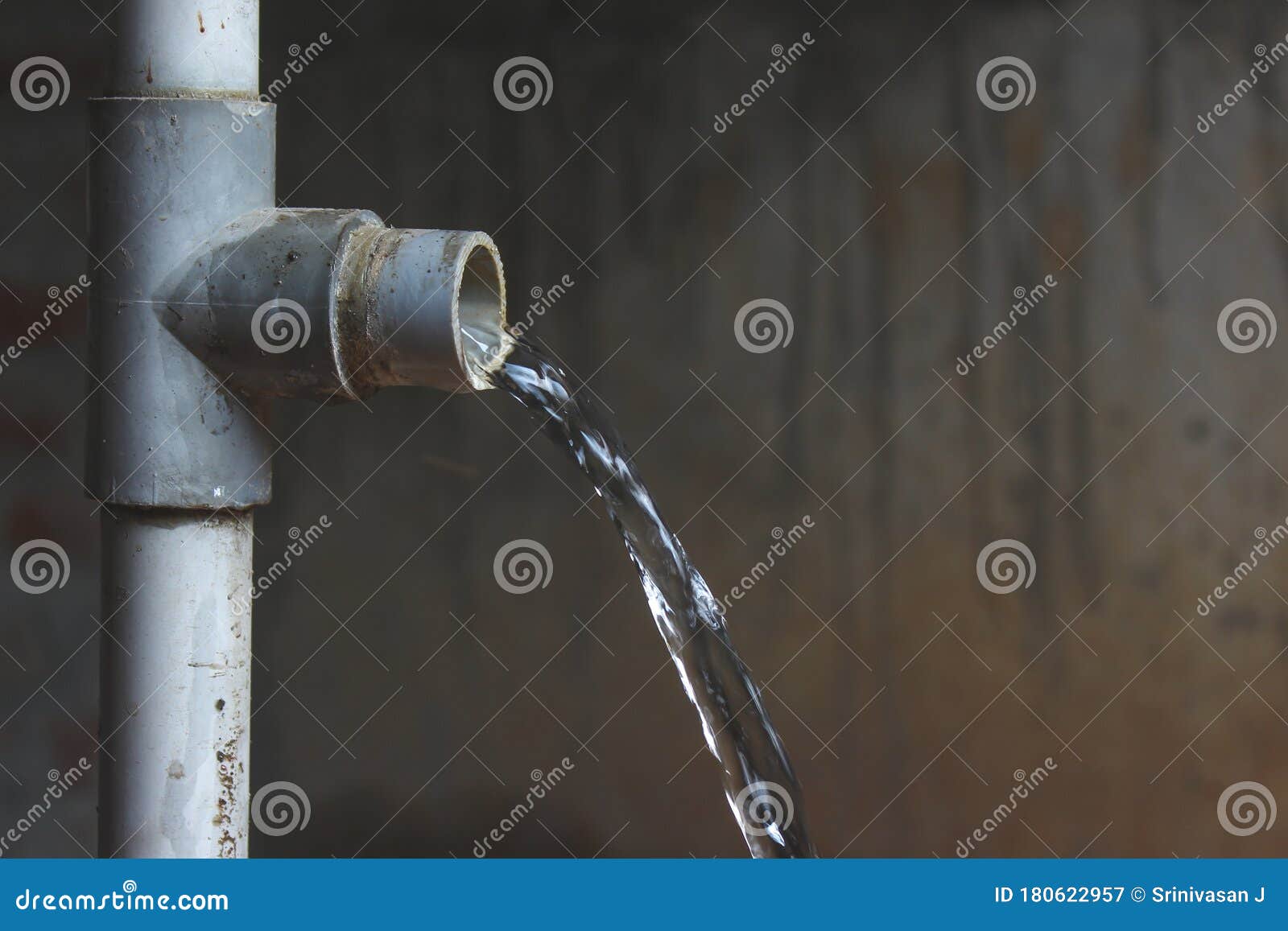 Leaking Pipe. Broken/Leaking Water Pipe Stock Image Image of