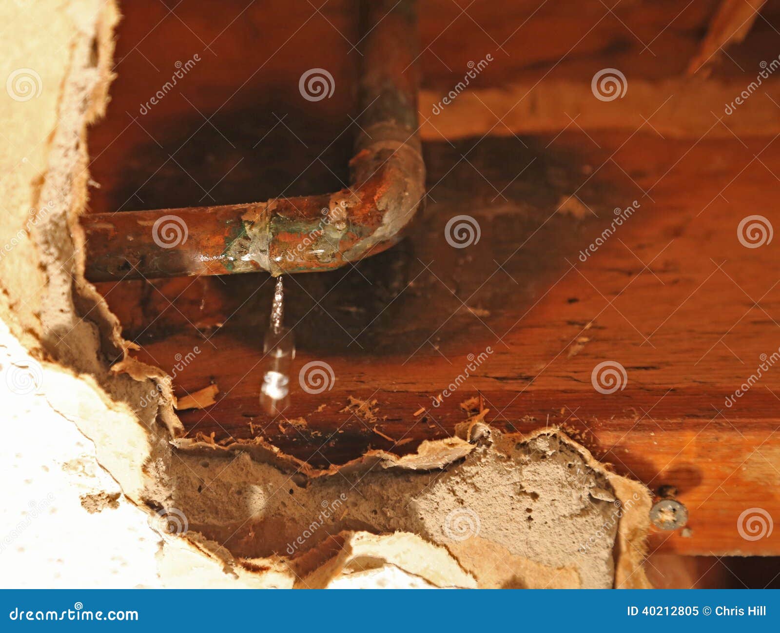 Leaking Pipe stock image. Image of damaged, plumber, copper 40212805