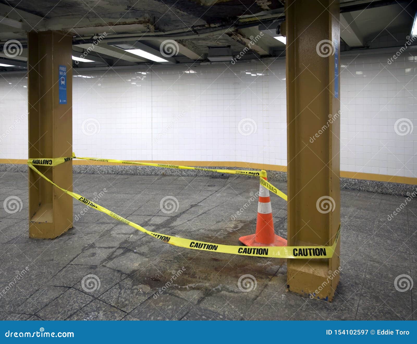 Leaking Water From Ceiling Of Yankee Stadium Bronx Subway Station