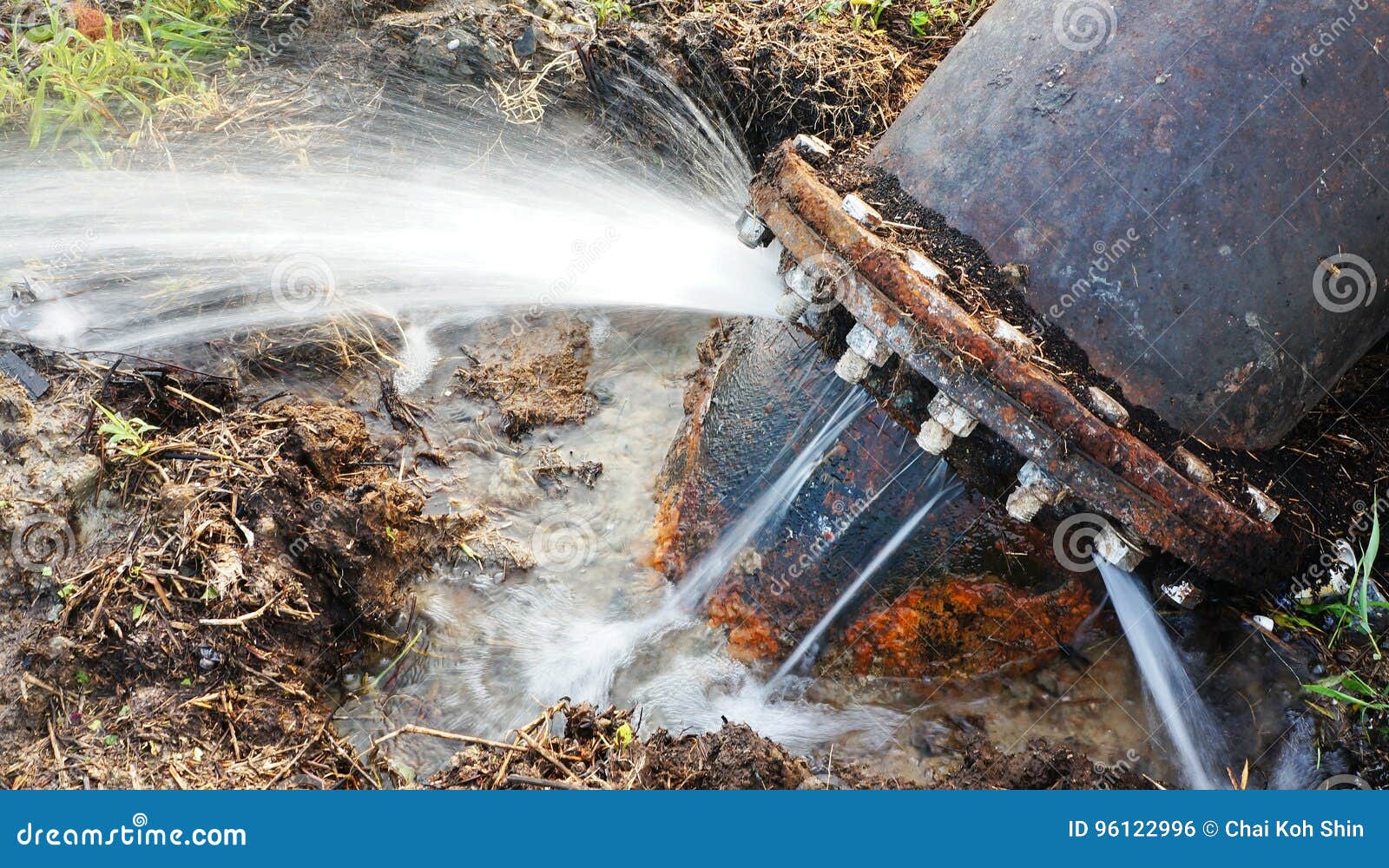 Leaking water pipe stock photo. Image of pipe, repairing 96122996