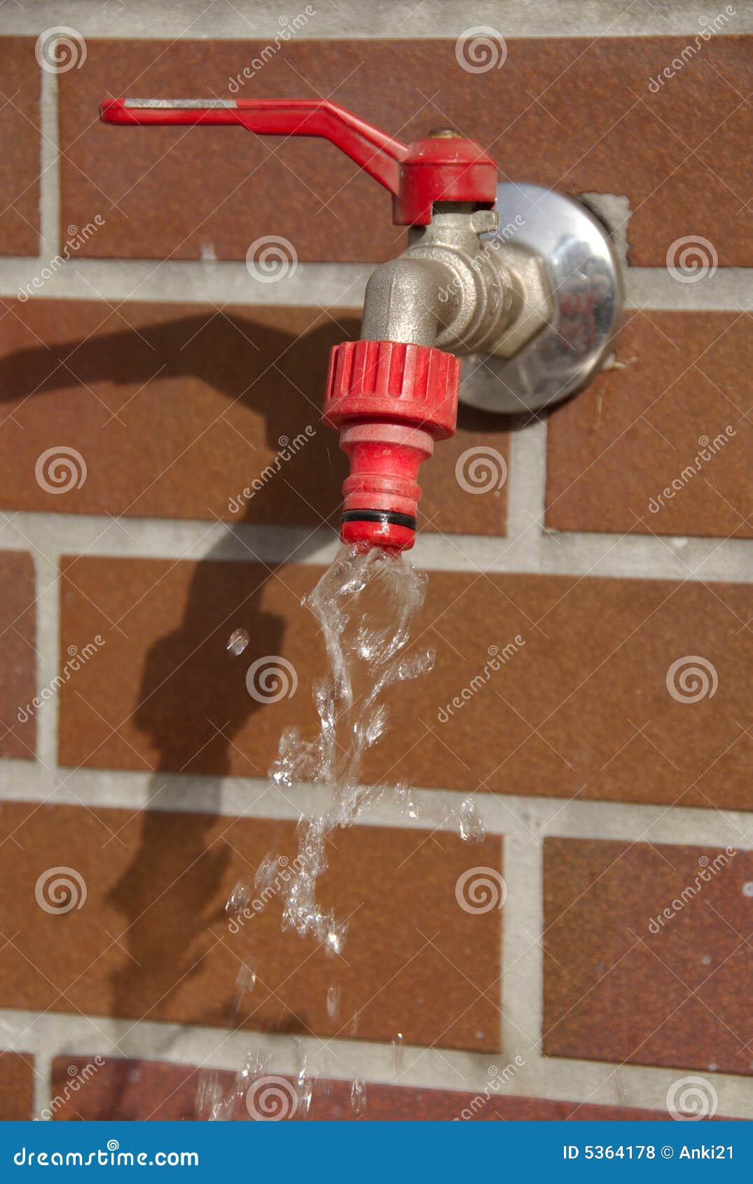 A leaky garden faucet. stock photo. Image of leaky, flow 5364178