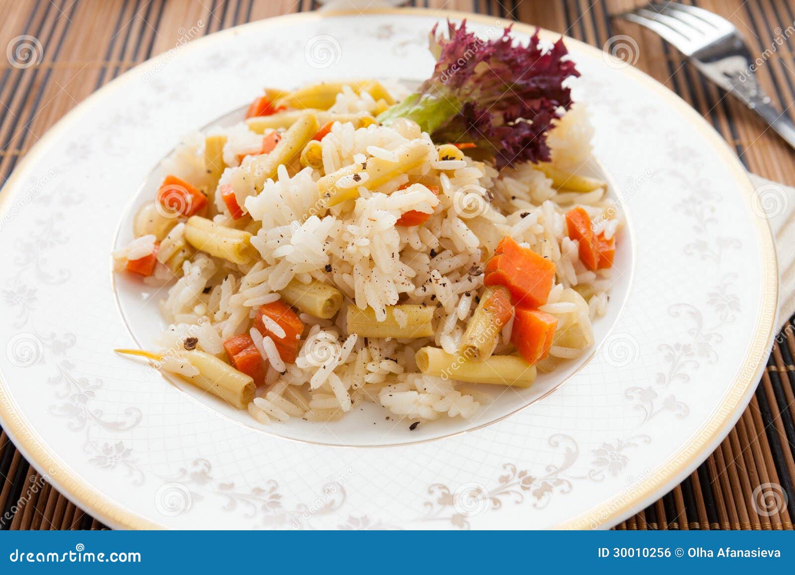 Lean Boiled Rice with Vegetable Mix Stock Photo Image of plate