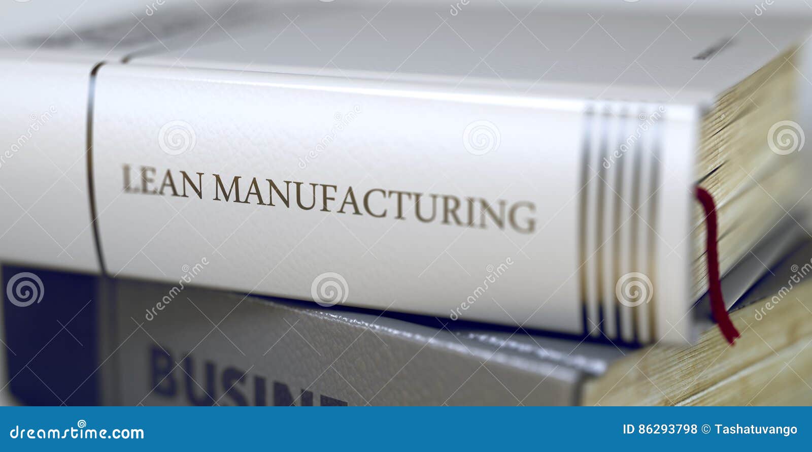 lean manufacturing - book title. 3d.