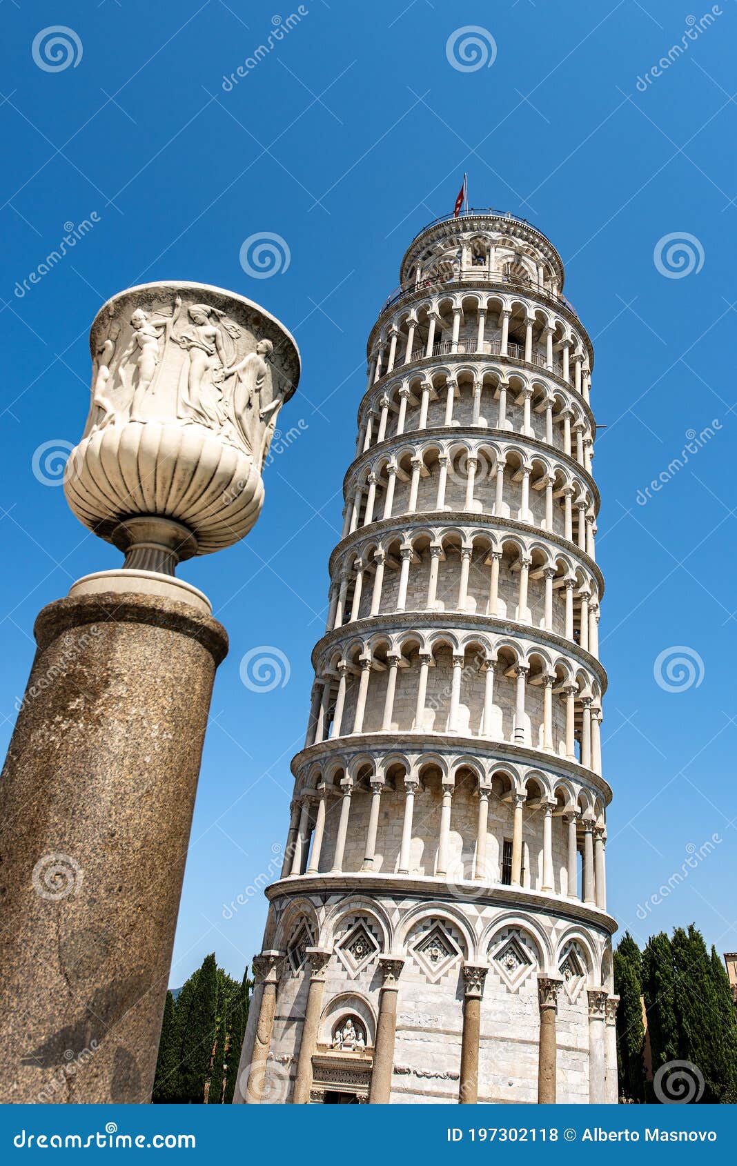 leaning tower of pisa and vase of the talent - tuscany italy
