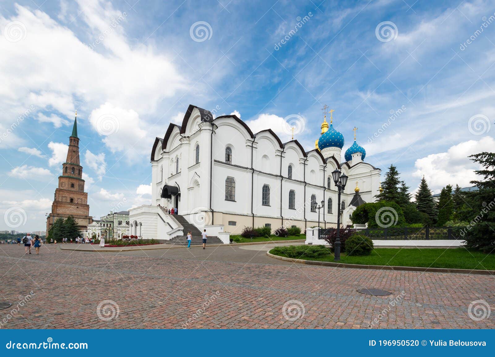 leaning tower syuyumbike and cathedral of the annunciation in the kazan kremlin