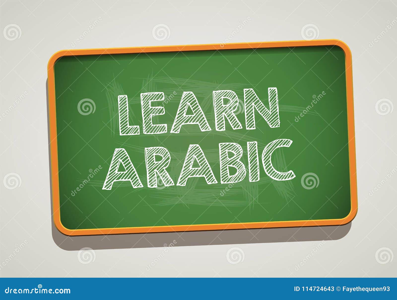 LEARN ARABIC Written in Chalkboard. Conceptual Image with Word LEARN