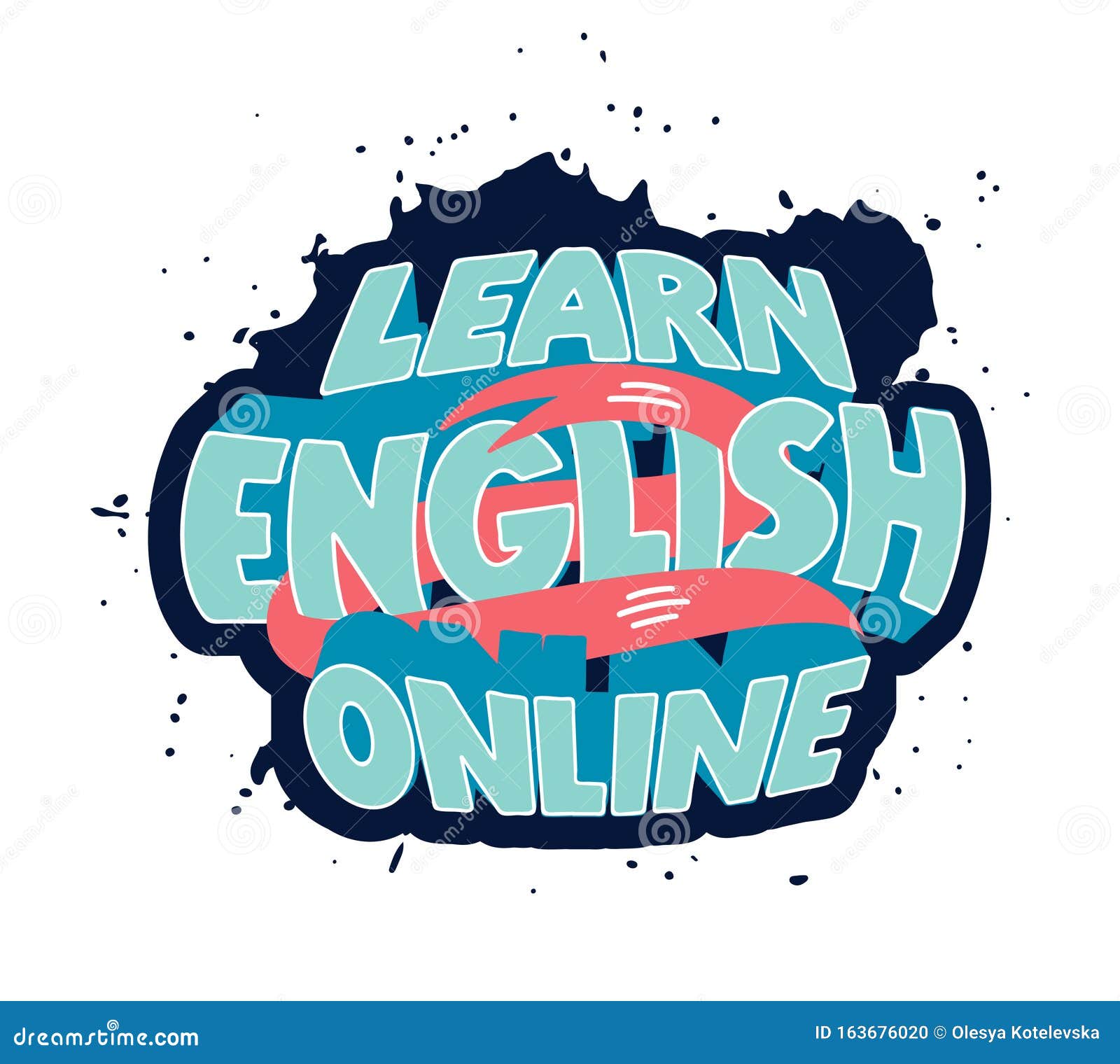 Learn English Clipart. Creative Poster, Web Banner, Design Element