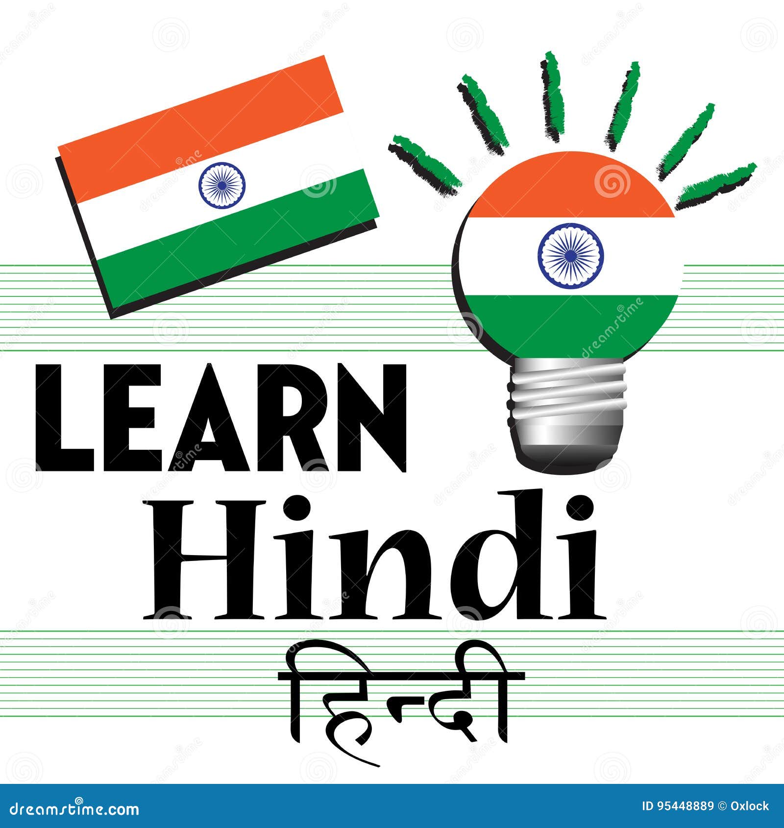 C'est le Début de la Fin - Page 22 Learn-hindi-colorful-illustration-indian-flag-text-written-black-letters-95448889