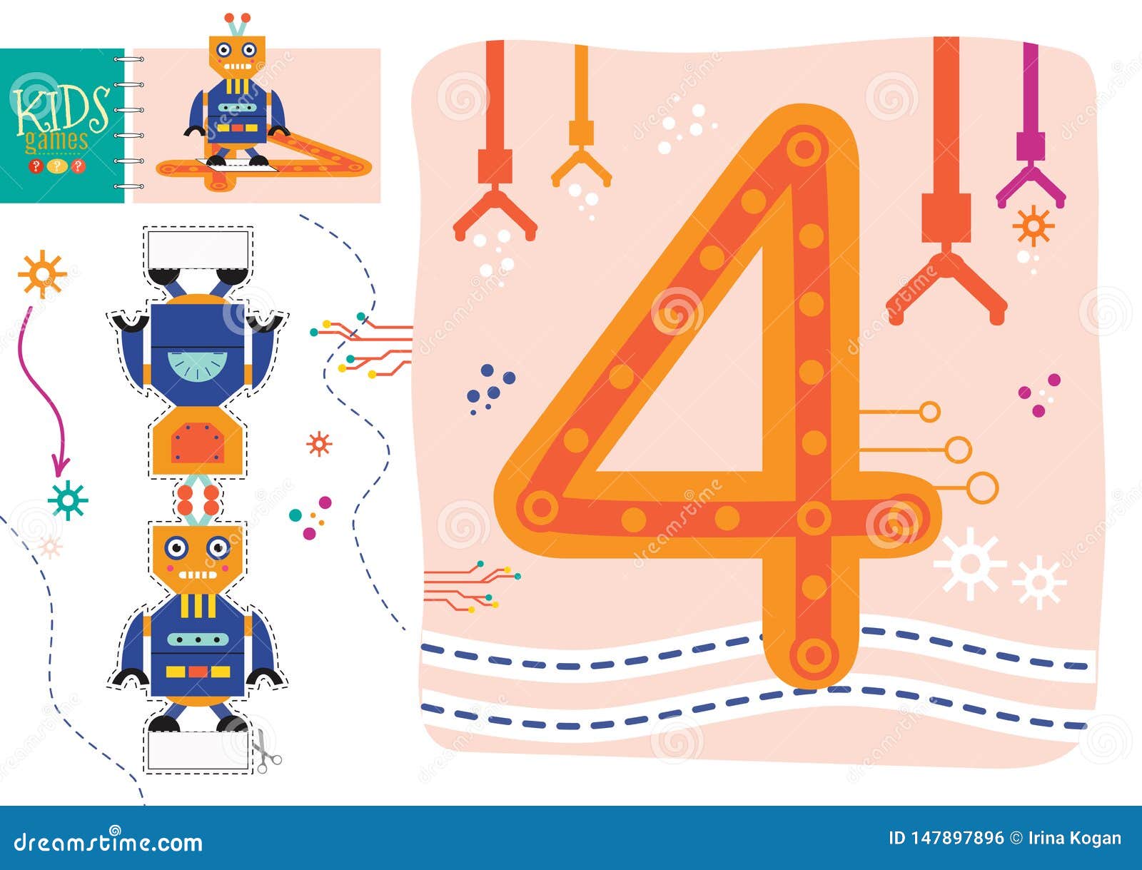 Learn How To Write Number 16 for Preschool Kids Vector Illustration