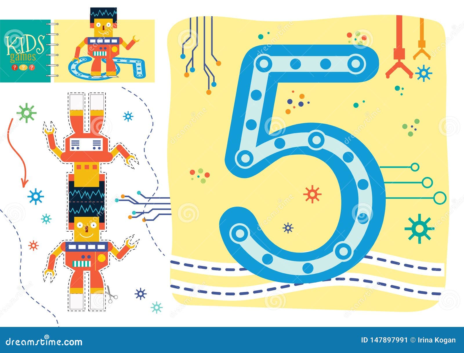 Learn How To Write Number 22 for Preschool Kids Vector Illustration