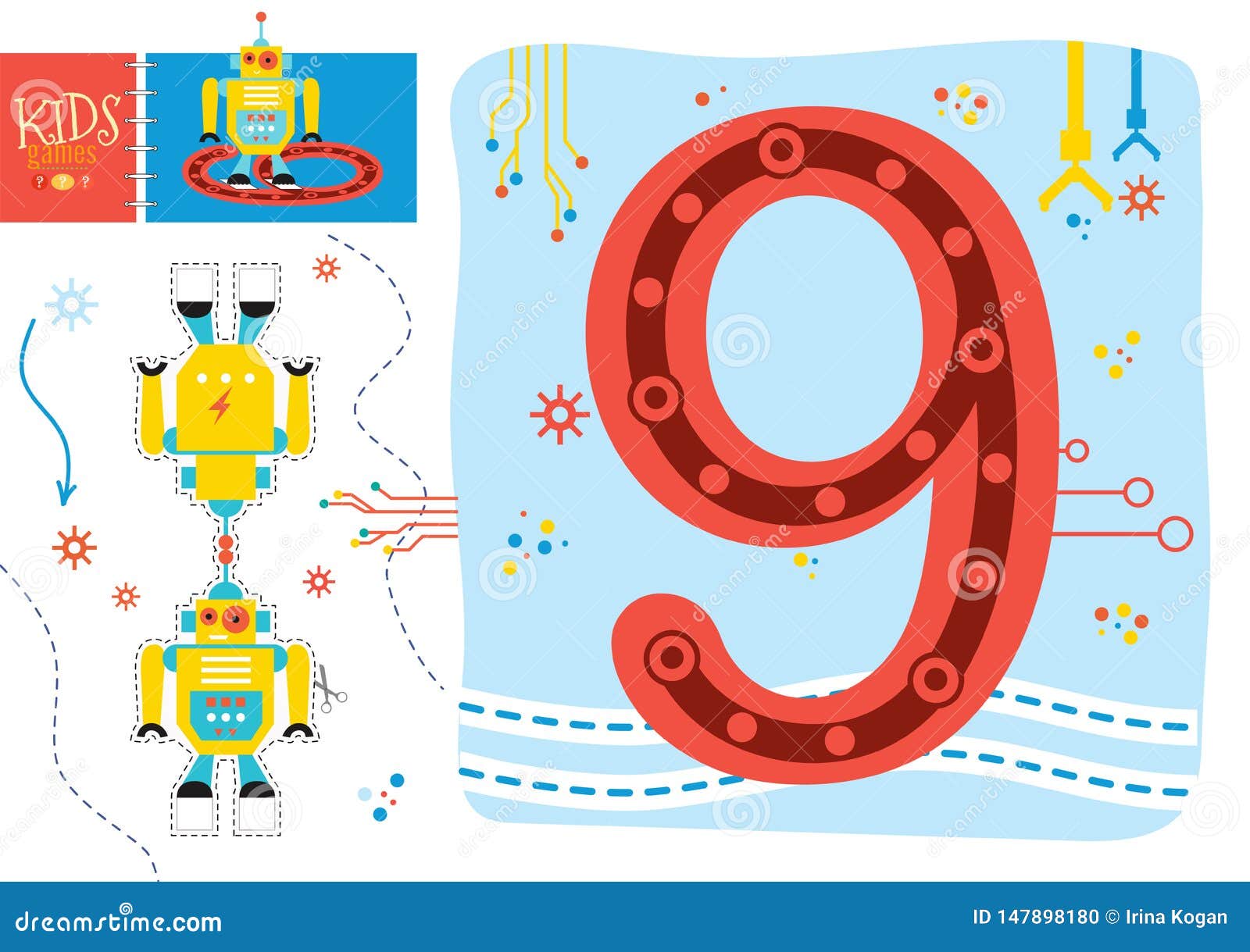 Learn How To Write Number 16 for Preschool Kids Vector Illustration