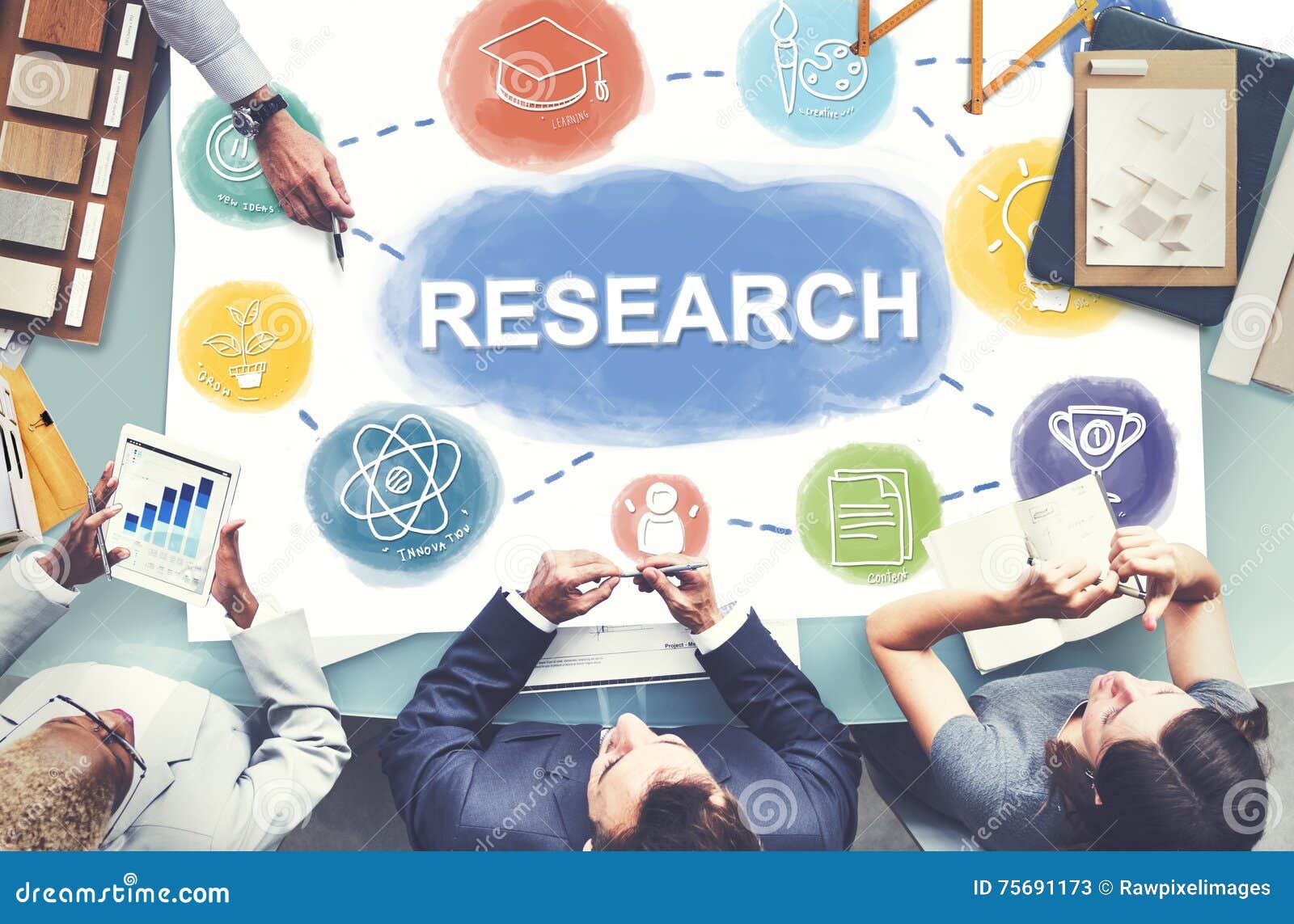 Learn and Lead Research Knowledge Graphic Concept Stock Image Image