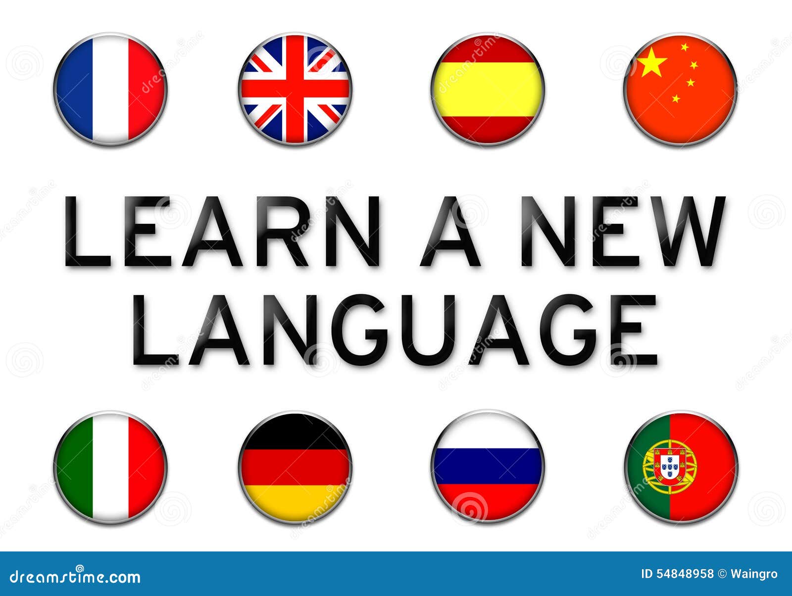 Learn a new language stock illustration. Image of flag ...