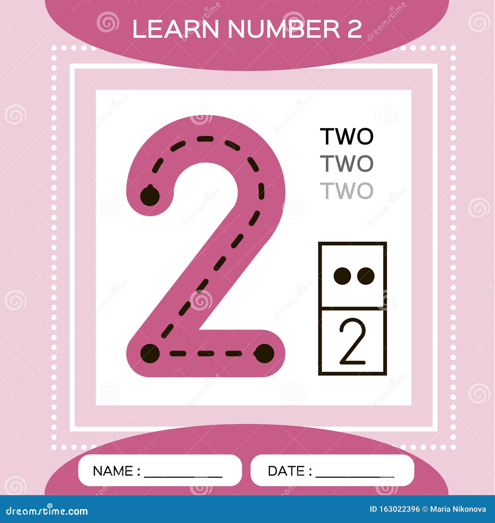 Learn Numbers 22. Two . Children Educational Game. Kids Learning