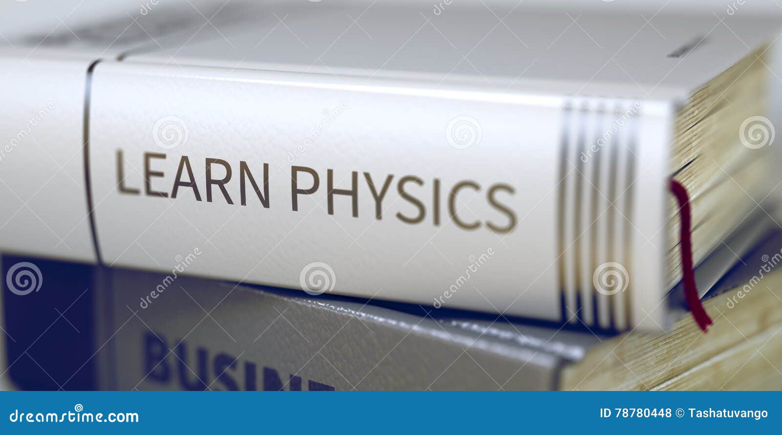 learn physics concept. book title. 3d.