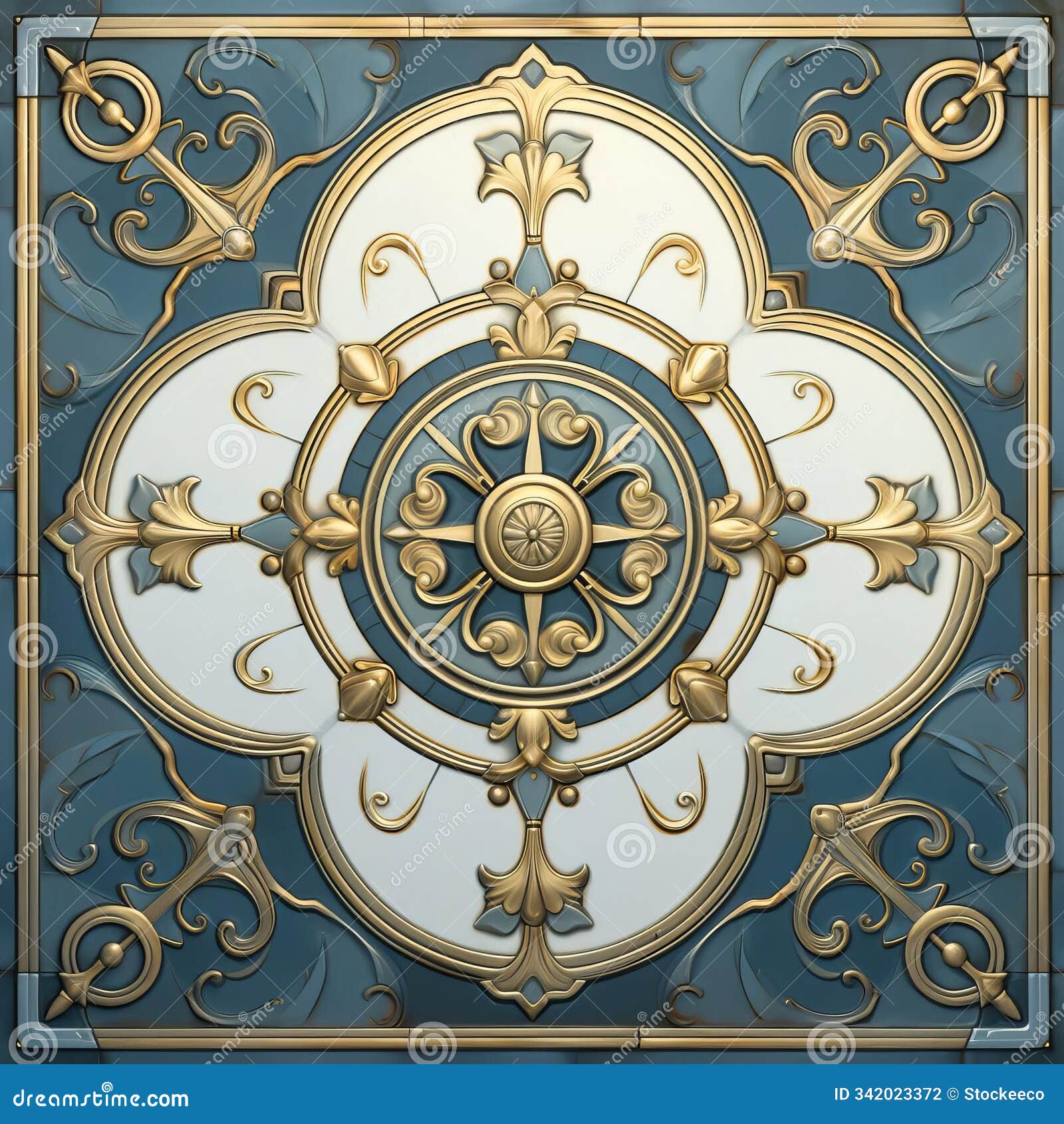 learn tile  with subtle blue and gold accent tutorial