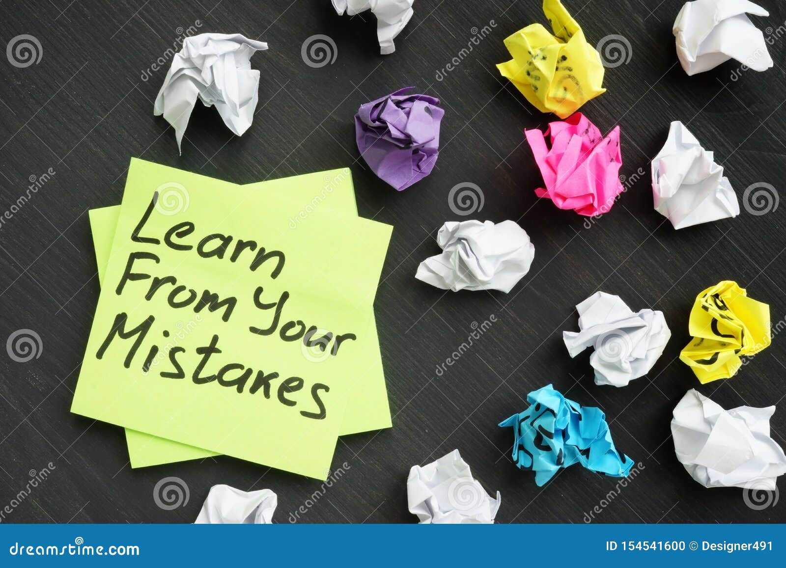 learn from your mistakes and used memo sticks
