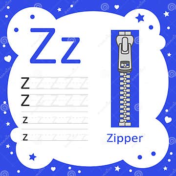 Learning Alphabet Tracing Letters Zipper Stock Vector - Illustration of ...