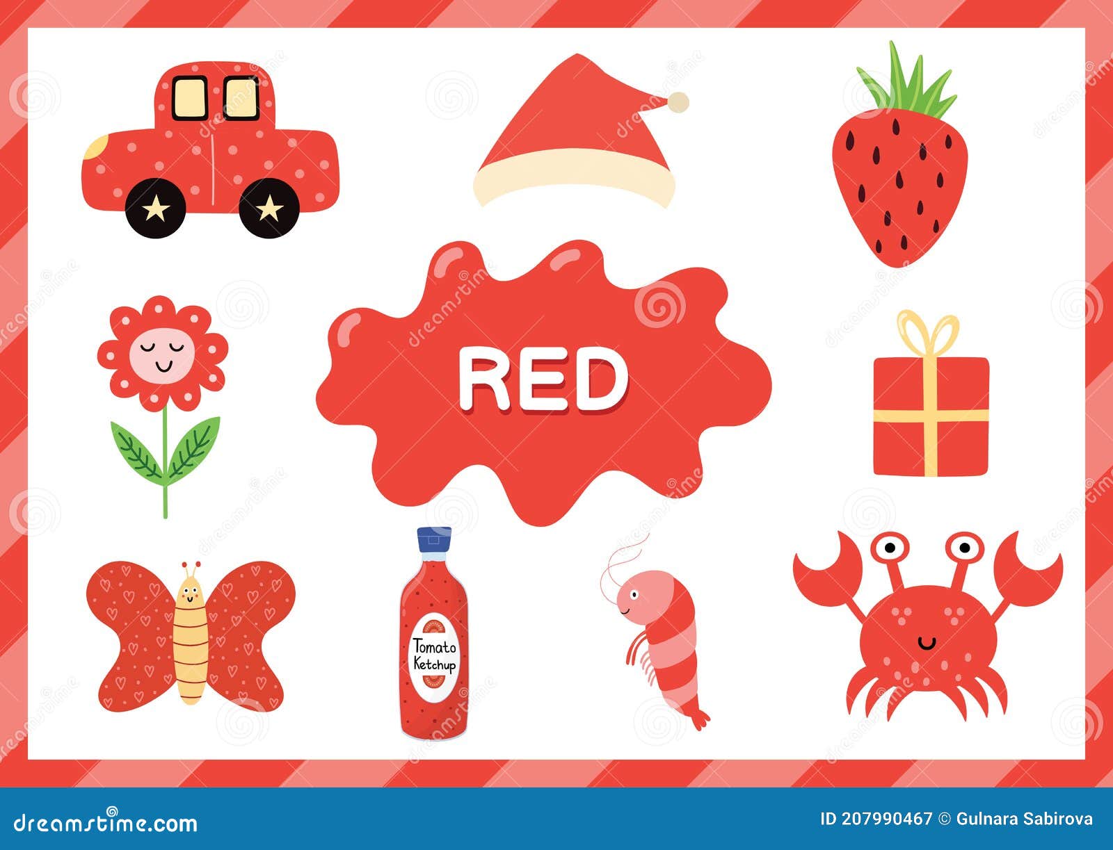 Learning the Color Red. Educational Poster for Kids Stock Vector - Illustration of toddler, crab: 207990467 Learning the Color Red. Educational Poster for Kids Stock Vector - Illustration of toddler, crab: 207990467