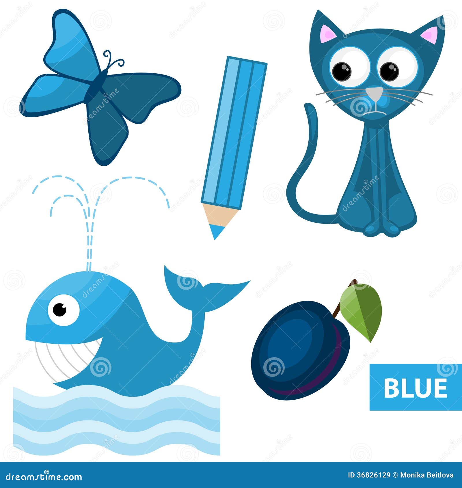 blue color things for kids