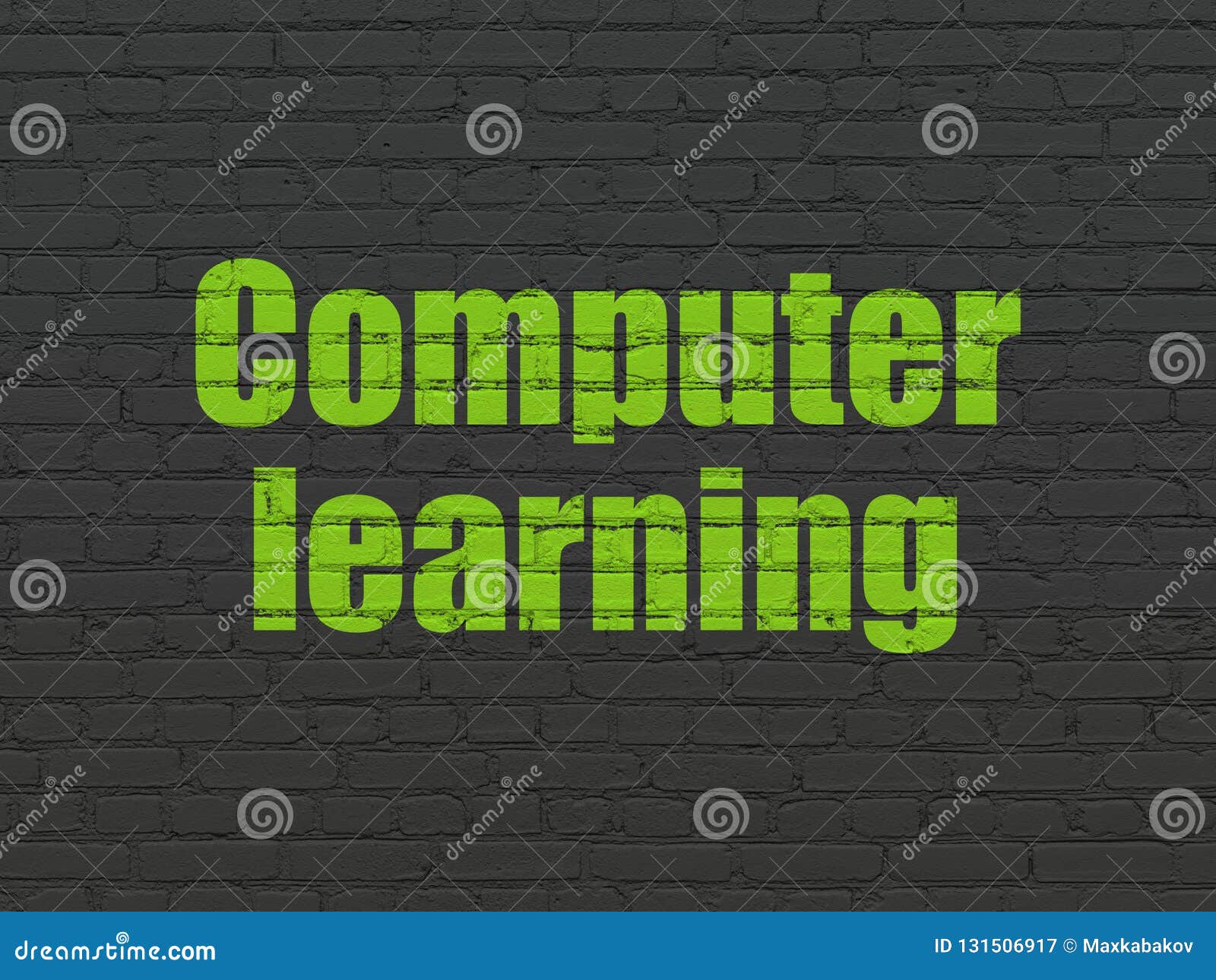 Learning Concept: Computer Learning on Wall Background Stock ...