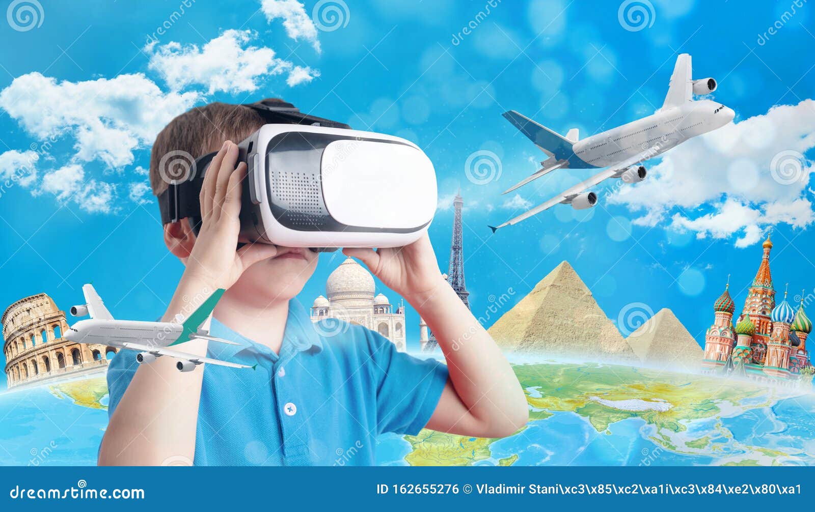 Learning Concept with Virtual Reality Headset Stock Photo Image of geography, pyramids 162655276