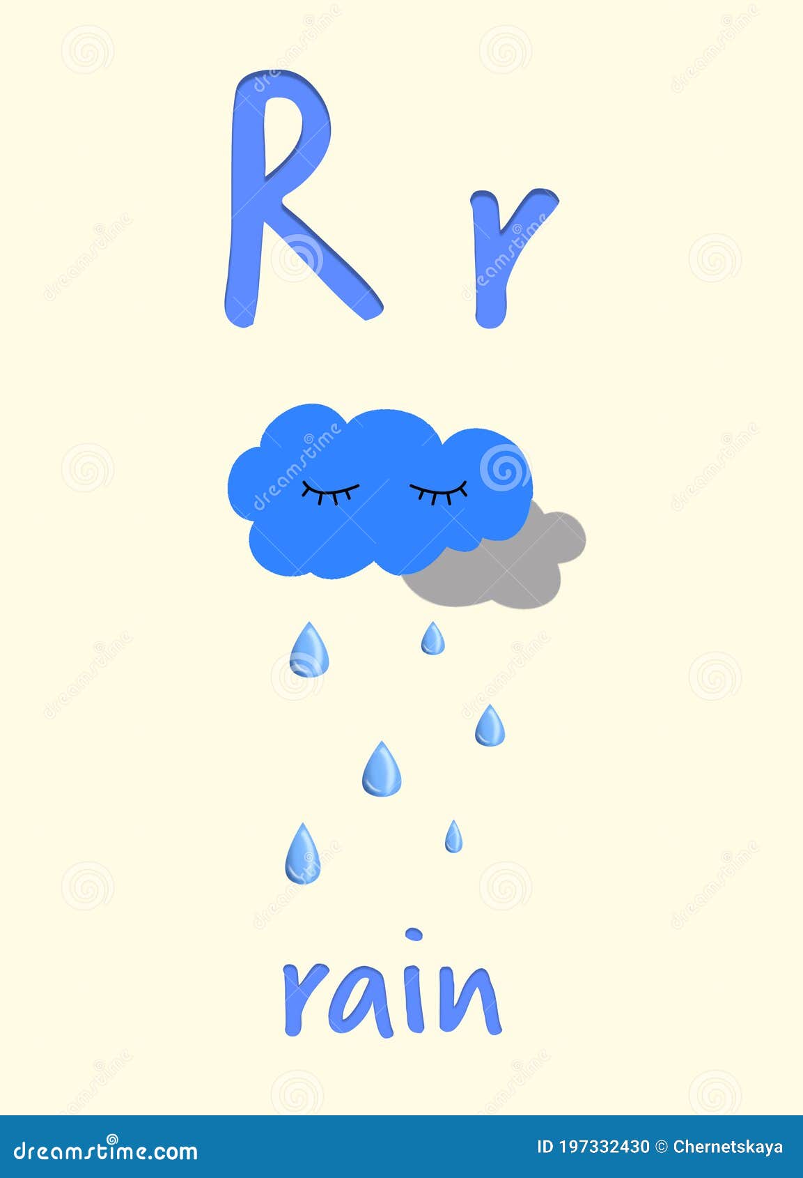 learning-english-alphabet-card-with-letter-r-and-rain-illustration-stock-illustration