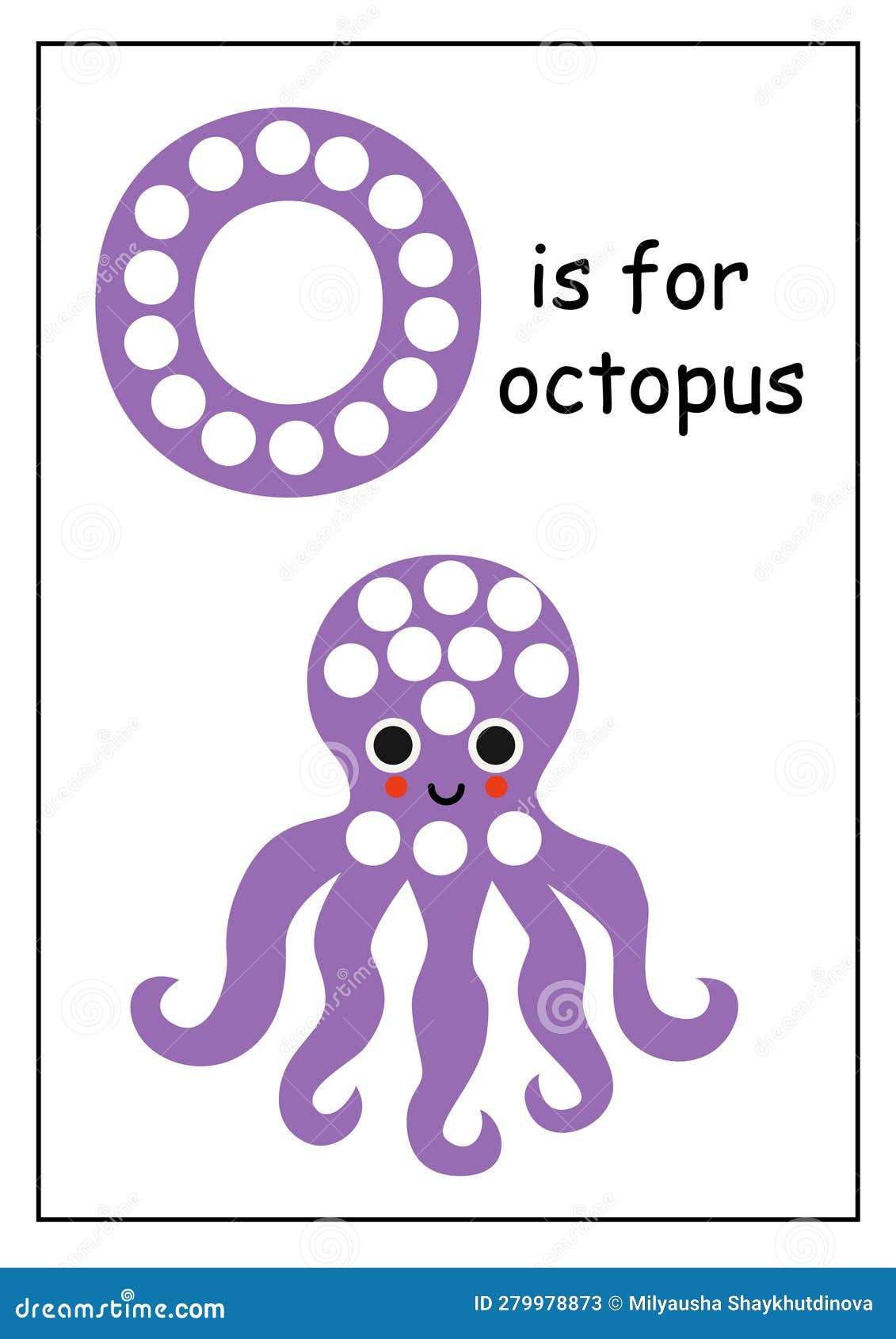 Learning English Alphabet for Kids. Letter O. Dot Marker Activity Stock