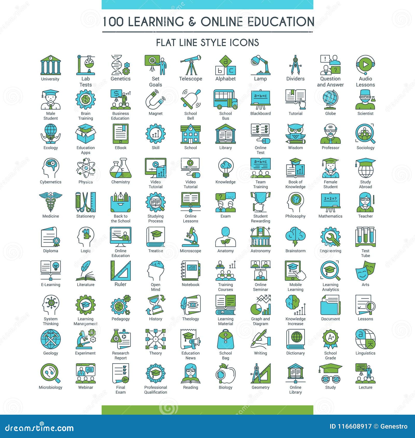 education icons big set