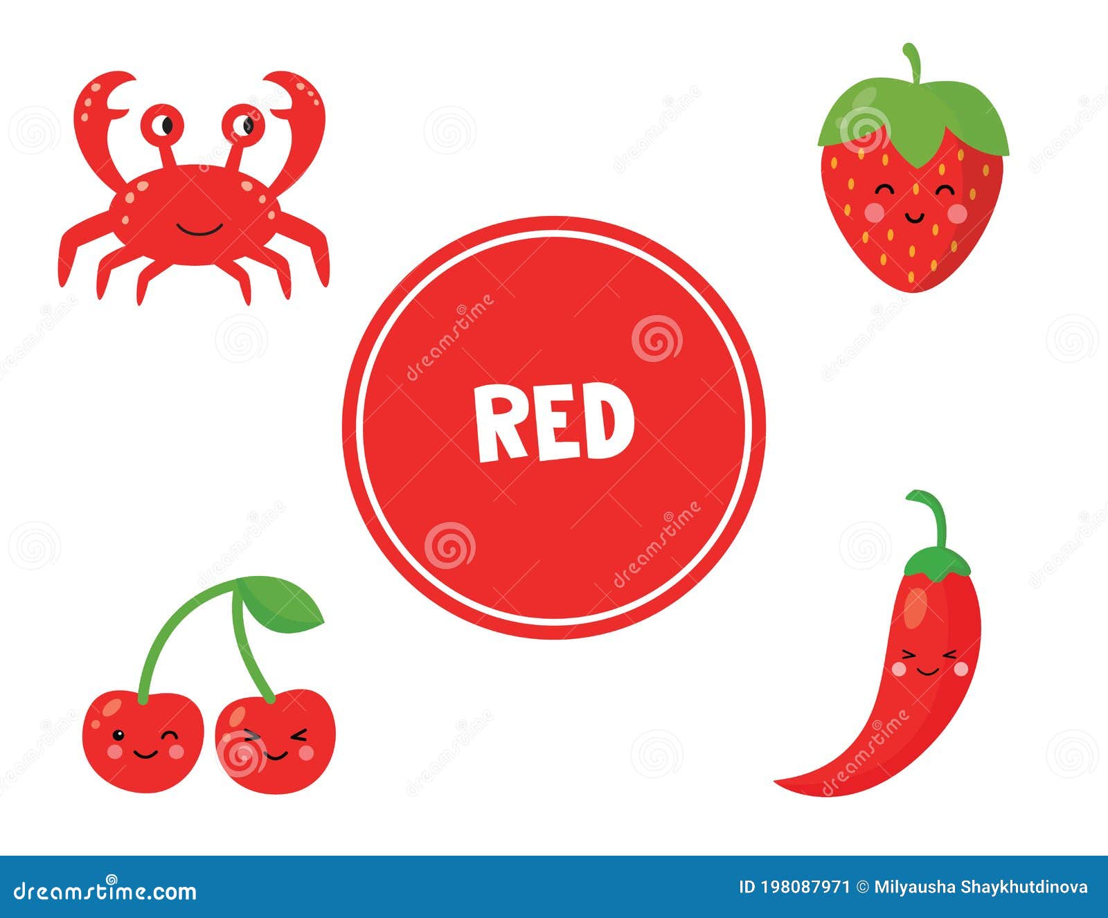 learning red color for preschool kids educational worksheet stock vector illustration of color basic 198087971