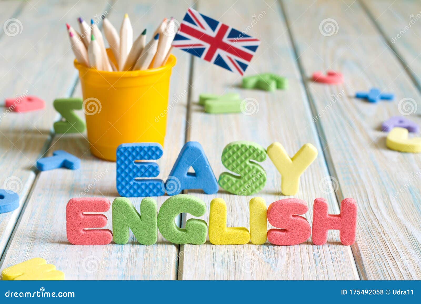Learning Speaking and Teaching English with British Flag Abstract