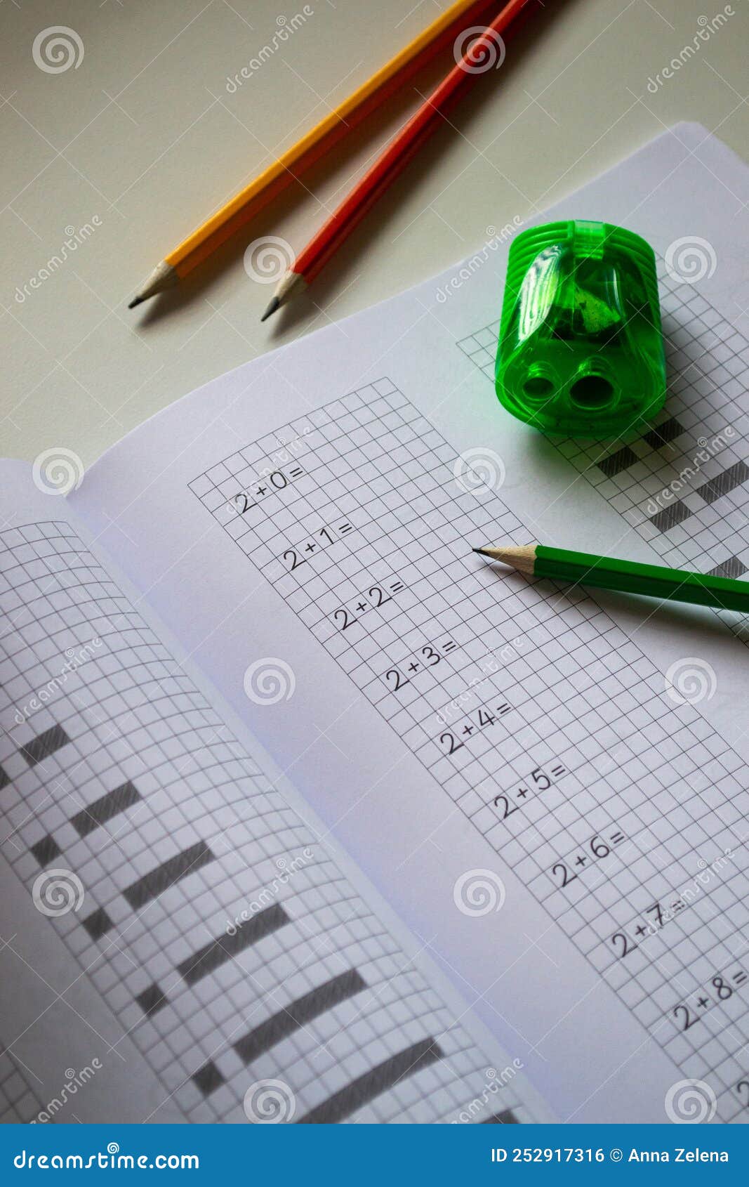 Learning To Count and Write Numbers Correctly Stock Photo Image of