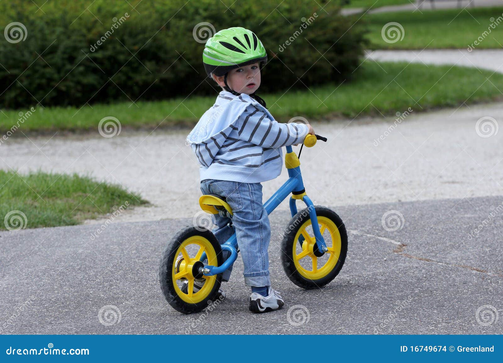 learning to ride on a first bike