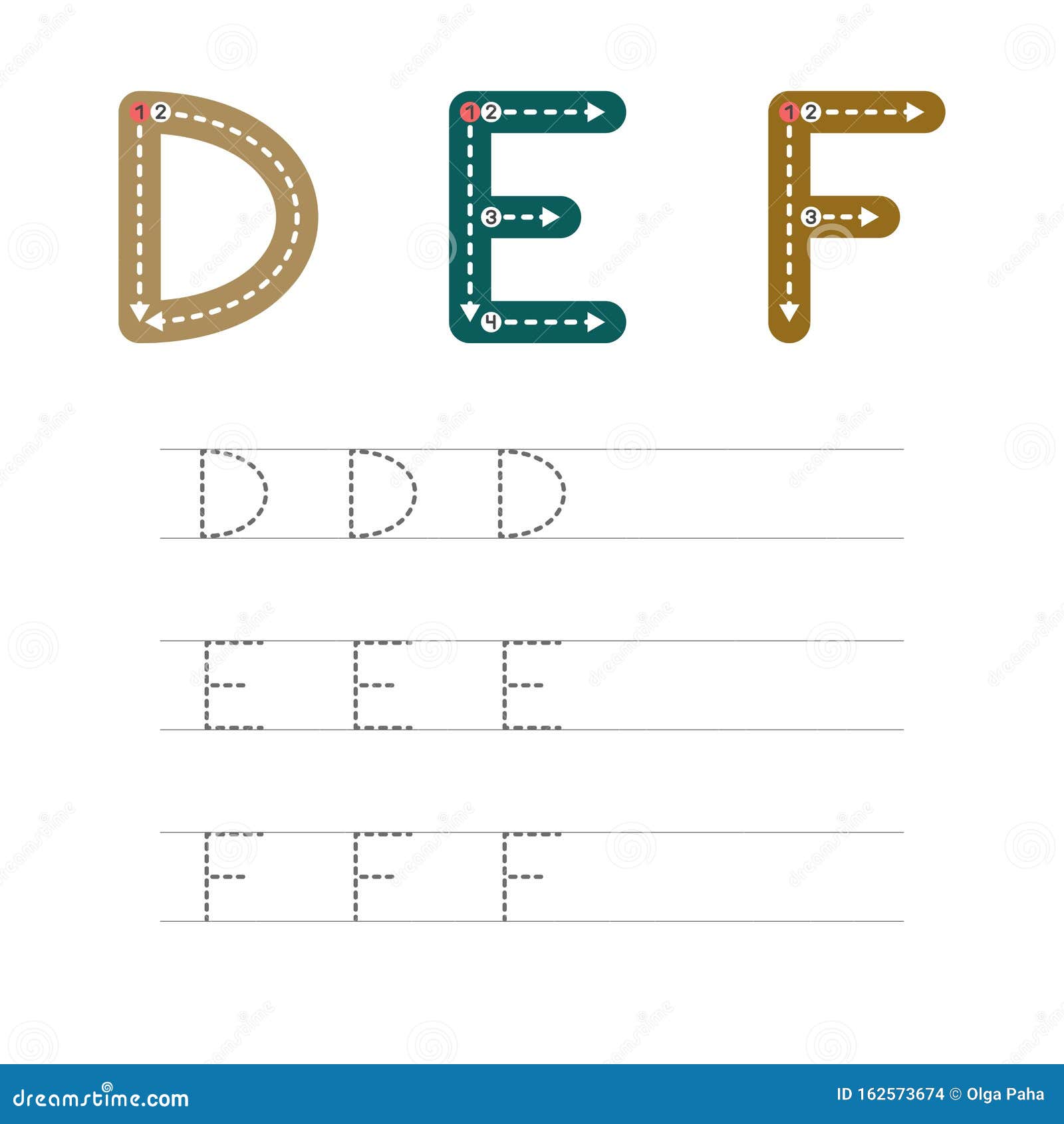 Learn To Write Letters DEF 24 Stock Vector - Illustration of
