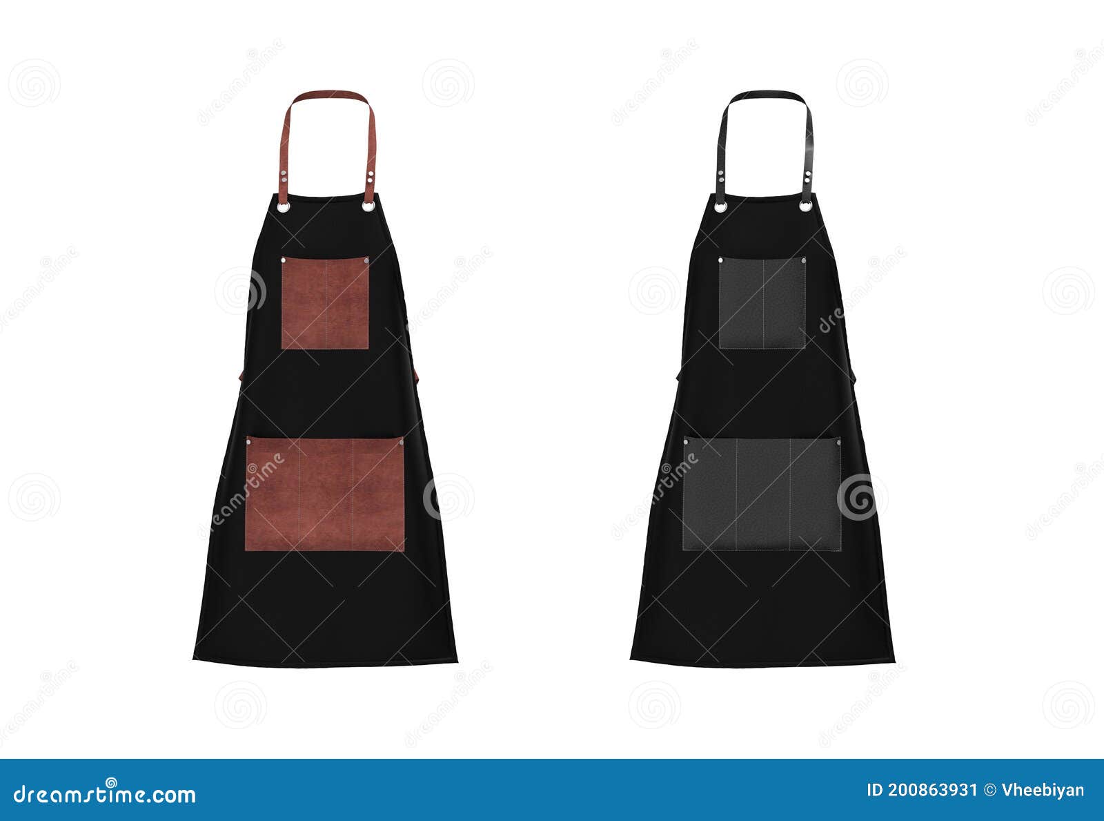 Download Leather Aprons Mock Up Isolated On White Stock Illustration Illustration Of Black Clean 200863931