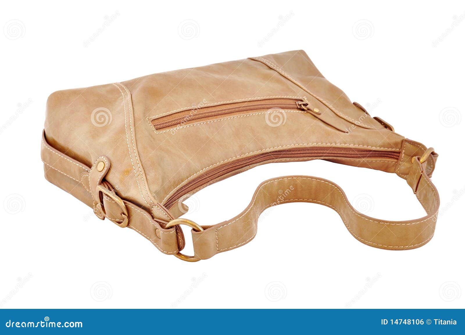 Leather bag down stock photo. Image of style, haversack 14748106