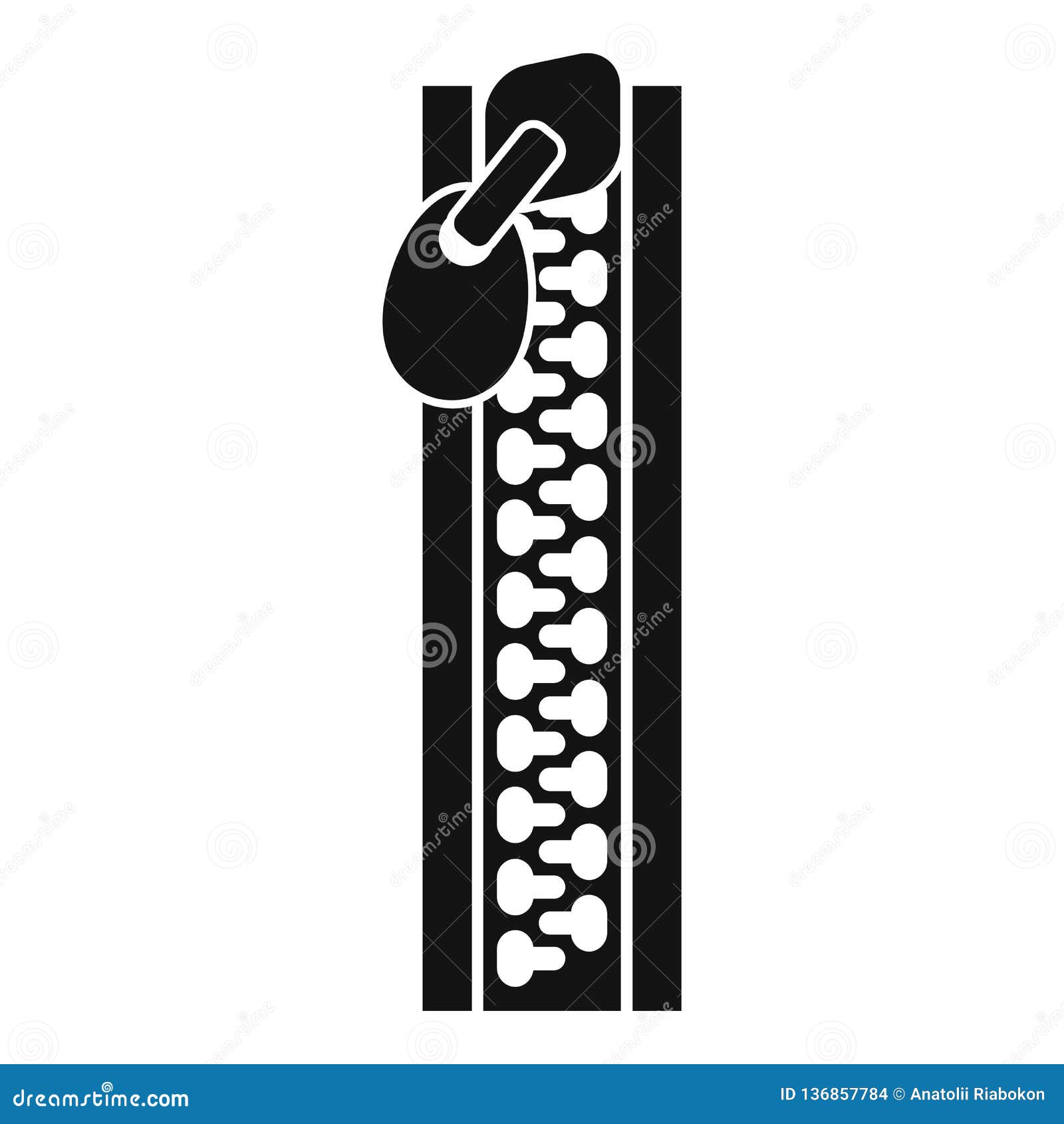 Leather Bag Zipper Icon, Simple Style Stock Vector Illustration of