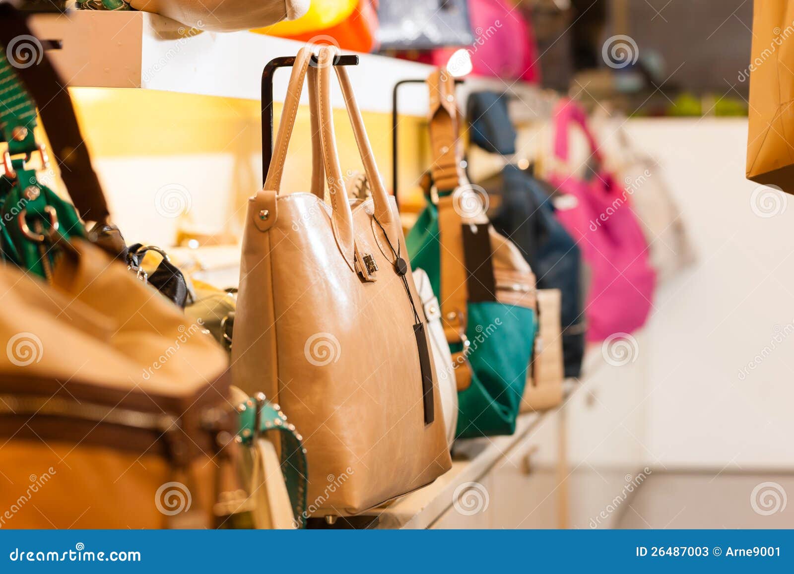 Leather bags in a shop stock image. Image of center, department 26487003