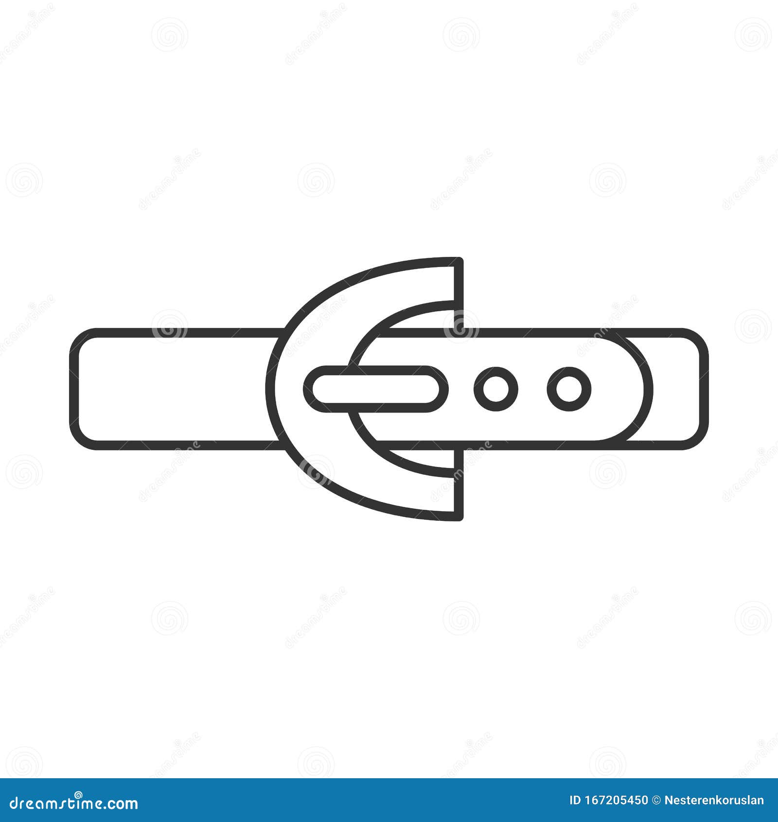 Leather belt linear icon stock vector. Illustration of symbol - 167205450