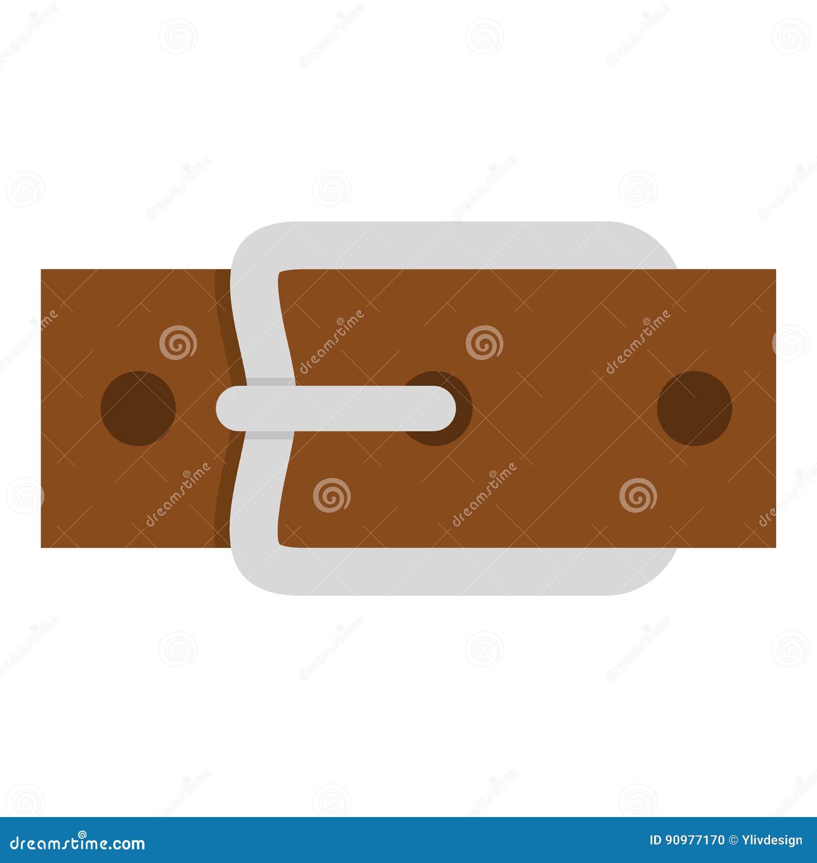 Leather Belt with Silver Buckle Icon Isolated Stock Vector ...